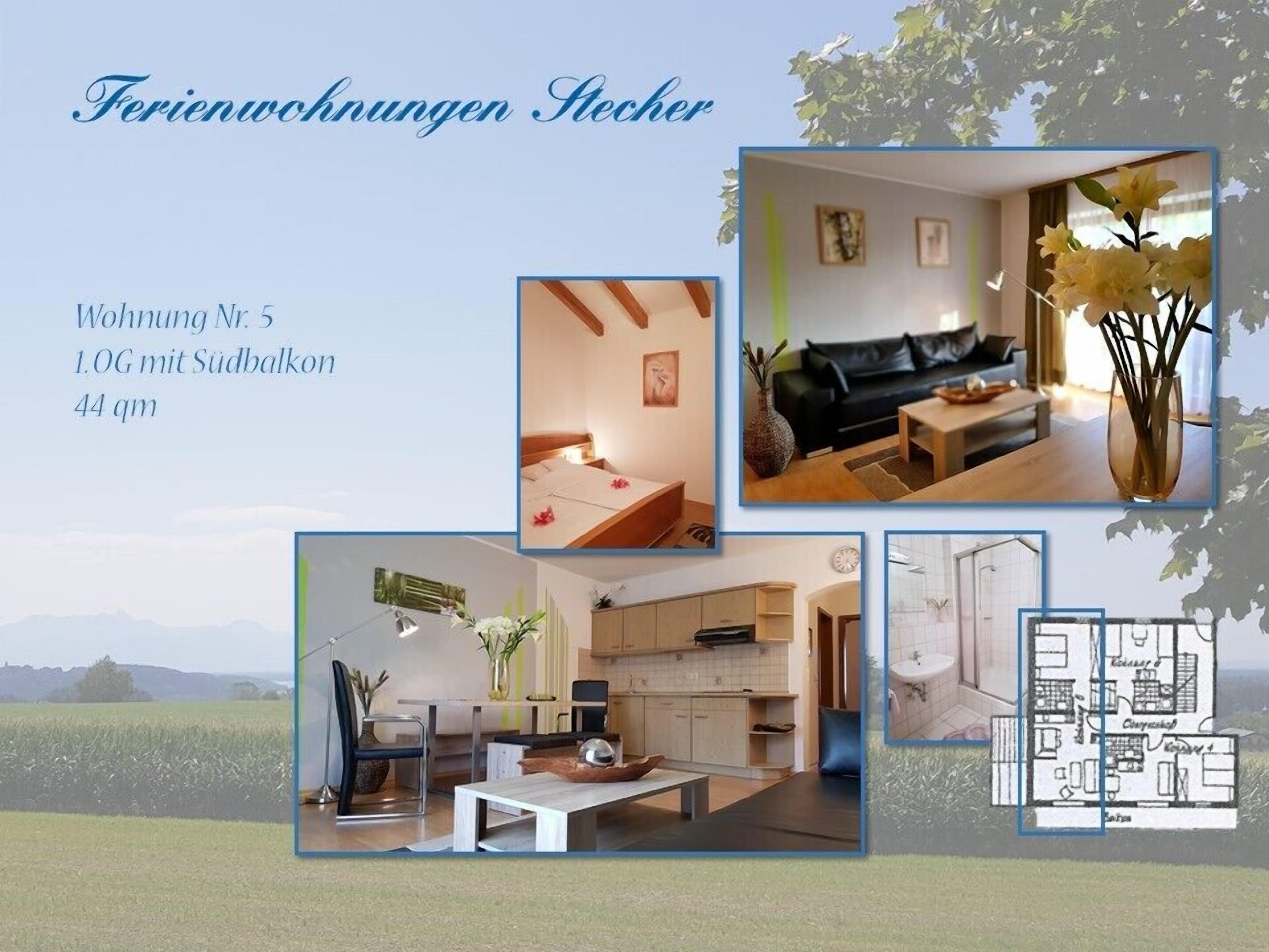 Apartment 5, 46 sqm, upper floor, 1 separate bedroom, balcony