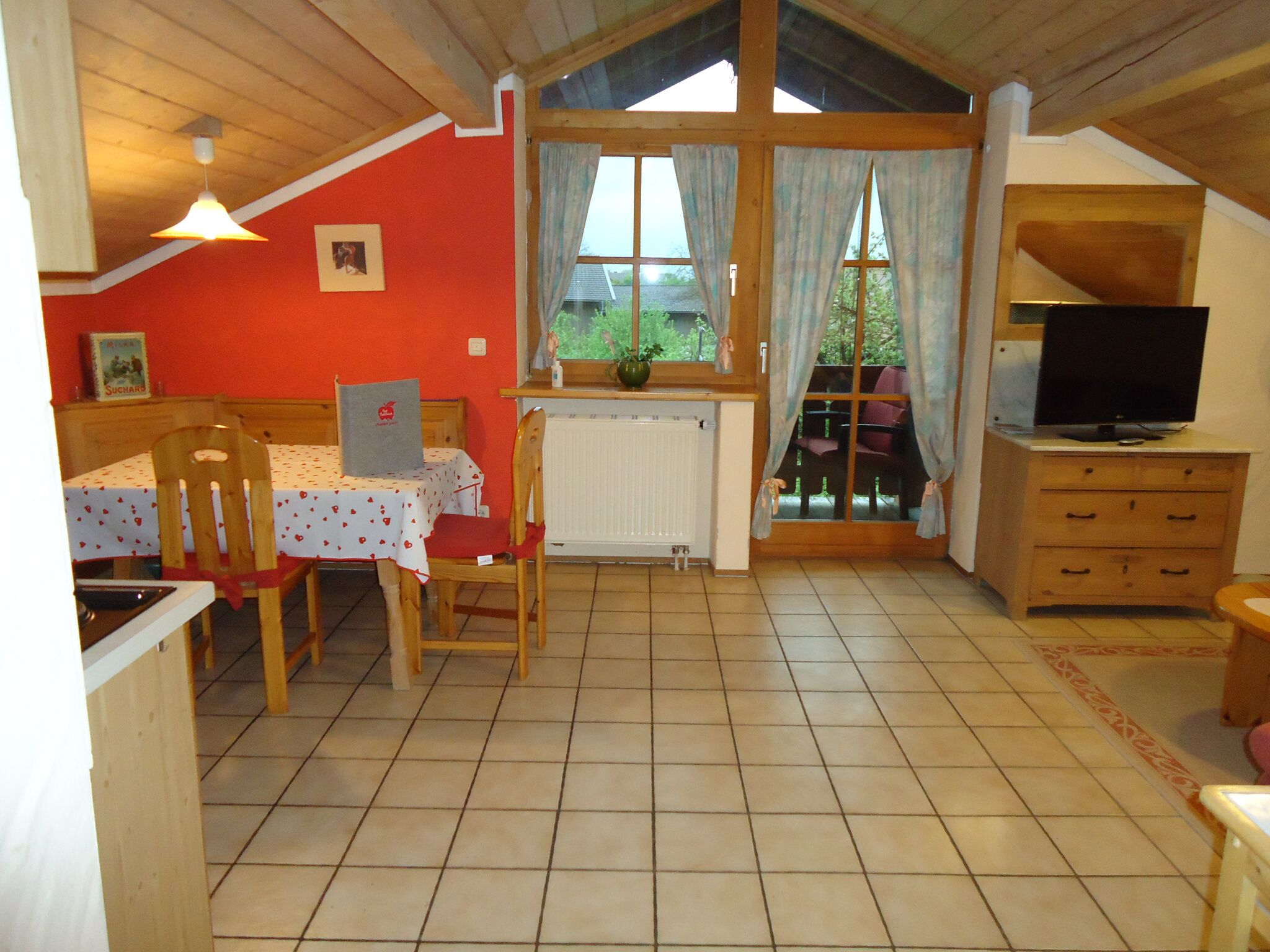 Vacation apartment 2, 45sqm, 1 sep. Bedroom, south and east-facing balcony in the Wiechs district