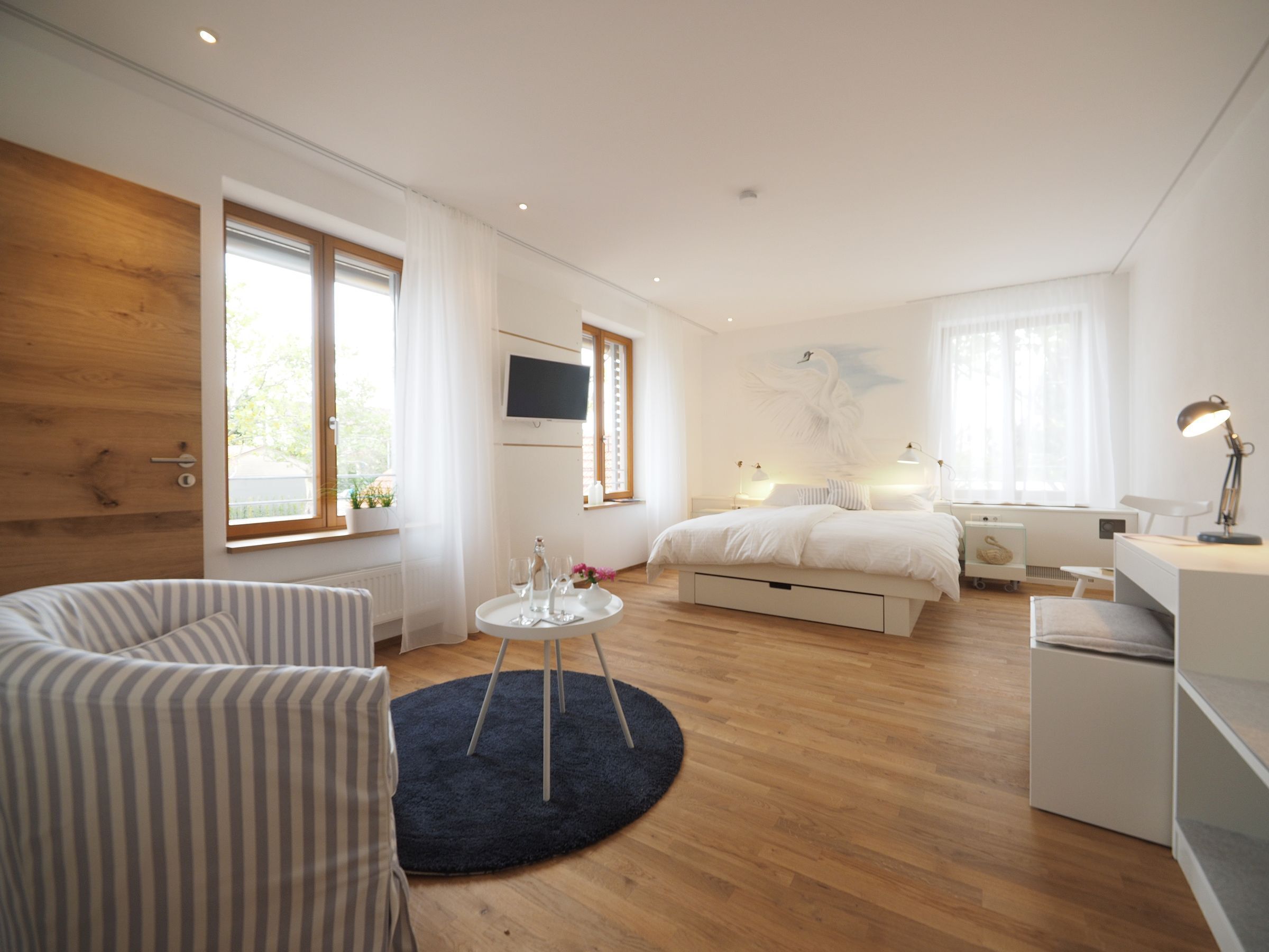 1 Schwanenzimmer, 30qm, 1 Schlafraum, max. 3 Personen