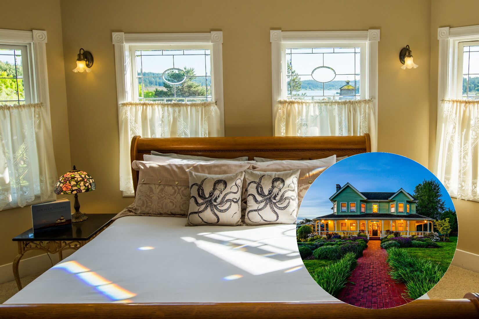 #1TripAdvisor-Waterviews-Fireplace-King Bed-Soaking Tub ⛴🌅🔥🛁