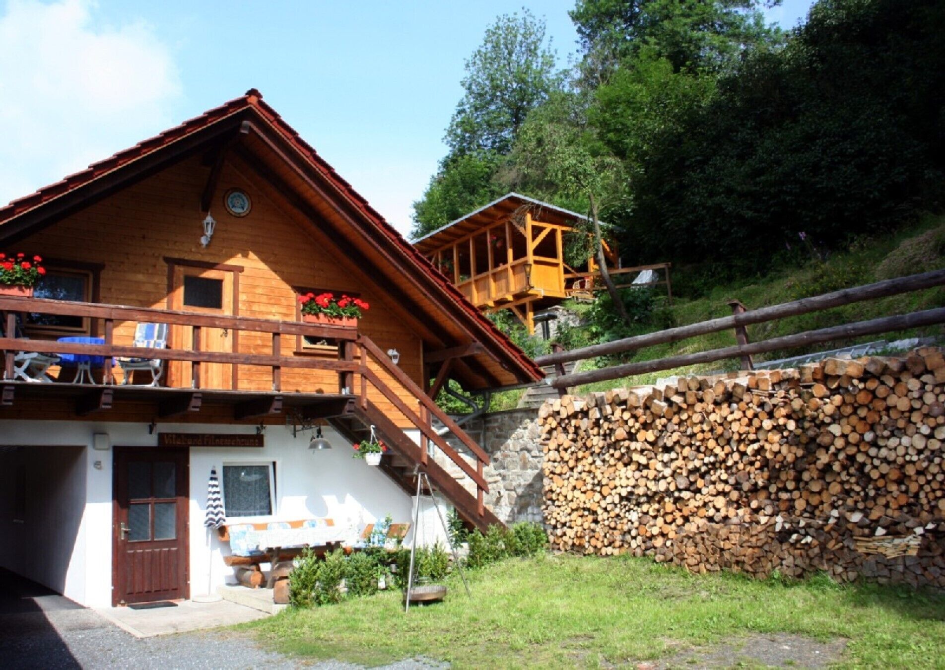 Apartment 1 in log cabin style in the climatic health resort Altenbrak Harz with wellness oasis
