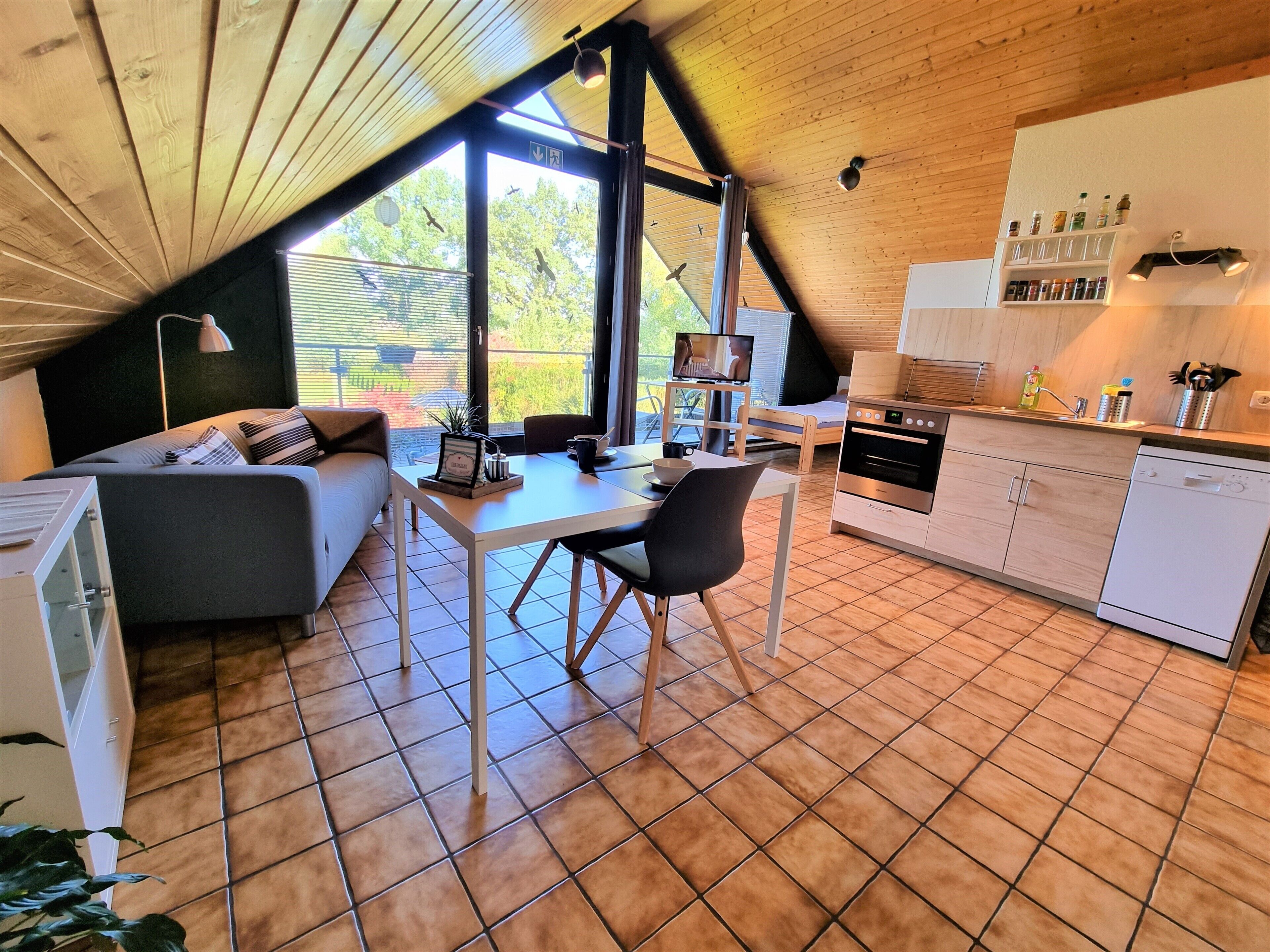 3 stars!!! DG apartment with a covered balcony in a quiet location!