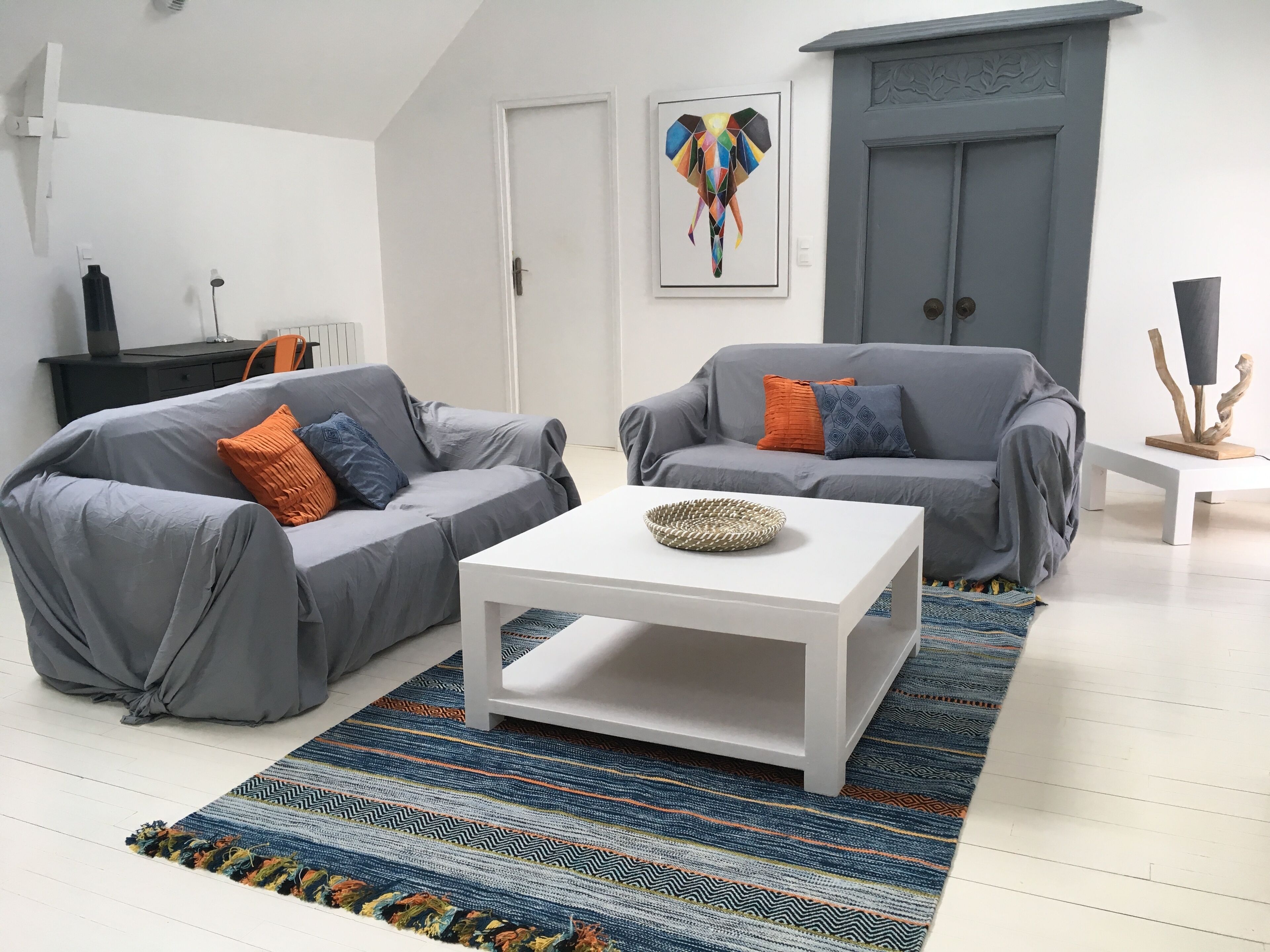 Apartment with small garden in stone house