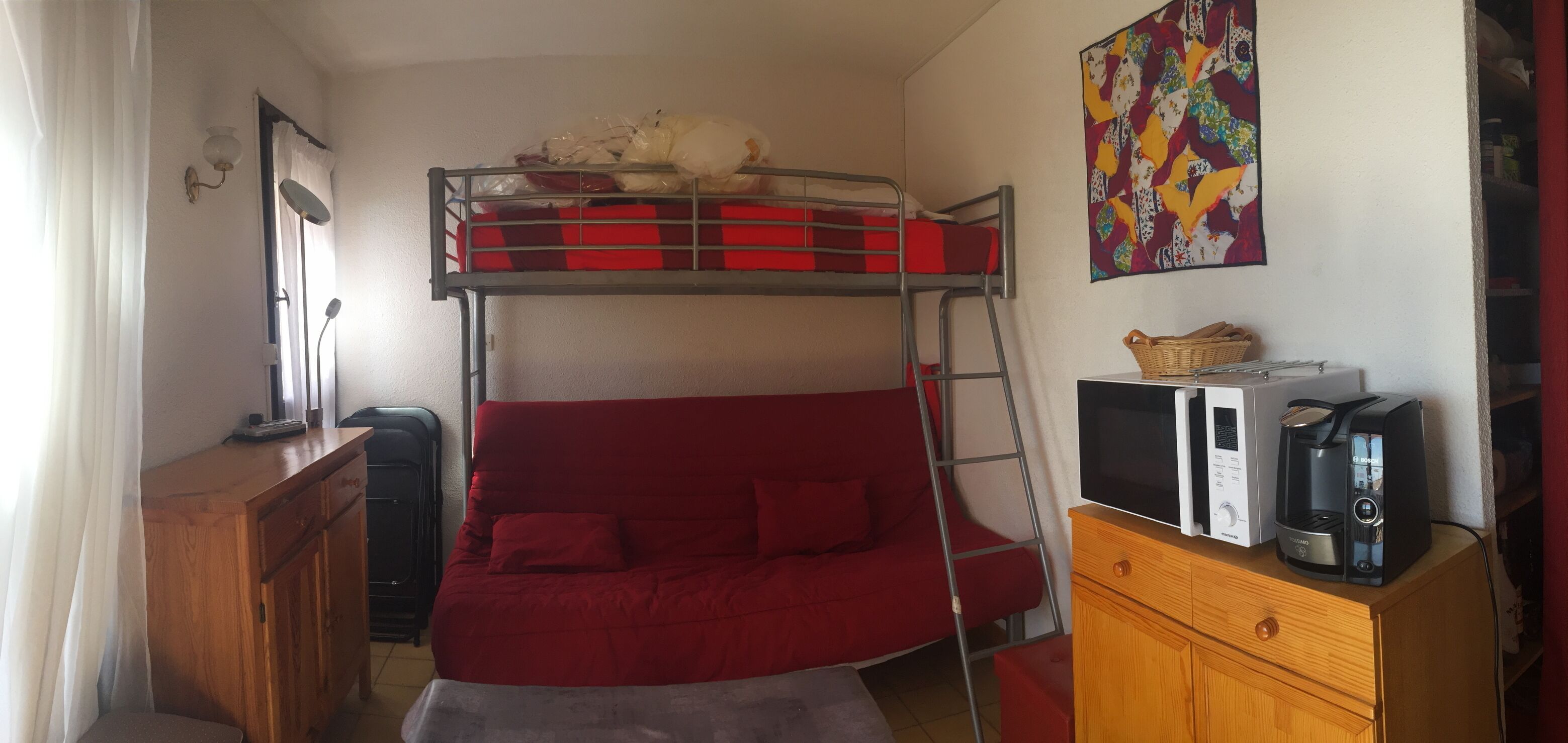 Apartment 4-6 people with garage and solarium, reversible air conditioning, 1 bedroom