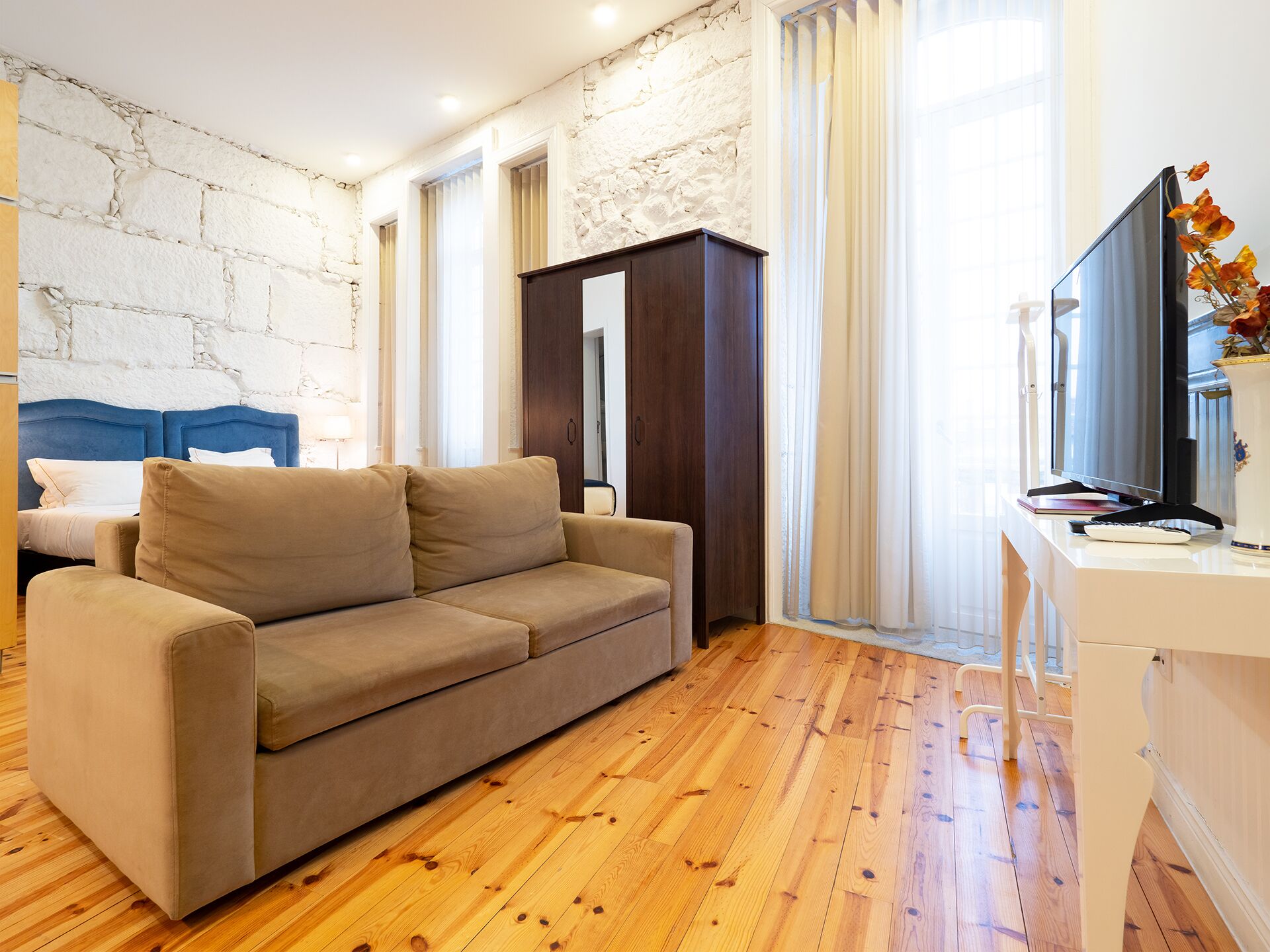 garden view, balcony, apartment in the heart of Viseu with wifi
