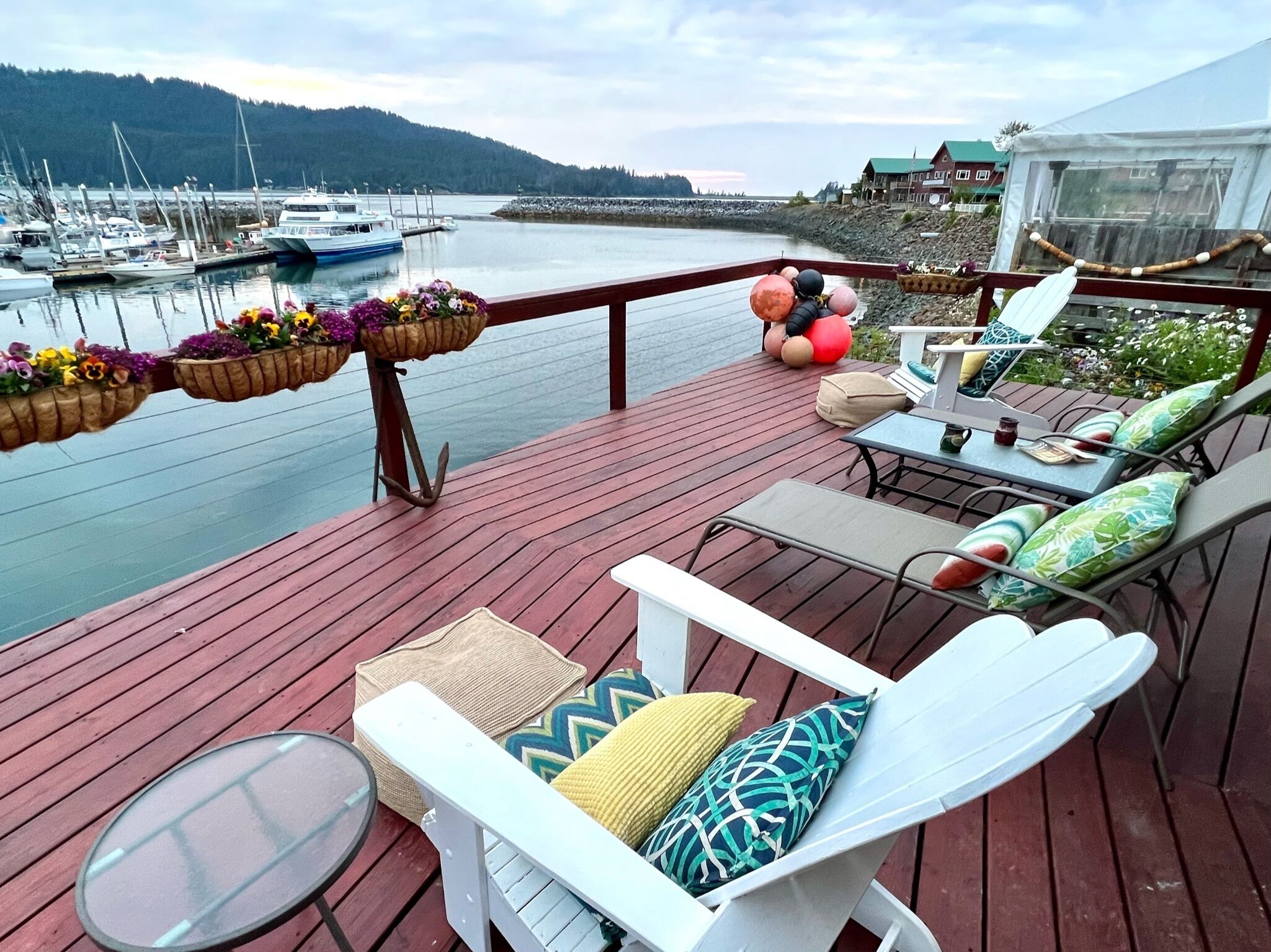 Private Waterfront Suite with 800 square ft. deck  at the boat harbor entrance