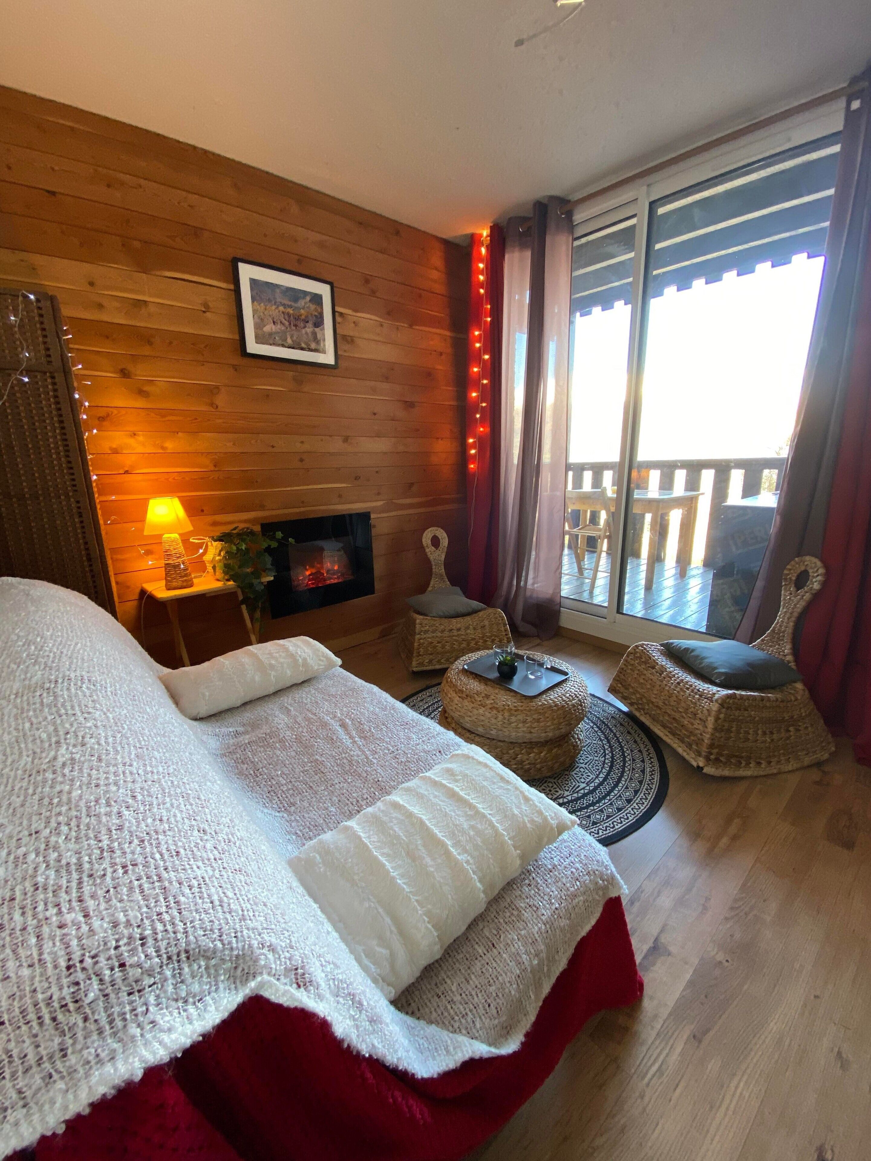 Cozy studio fully equipped in Pra Loup 1500