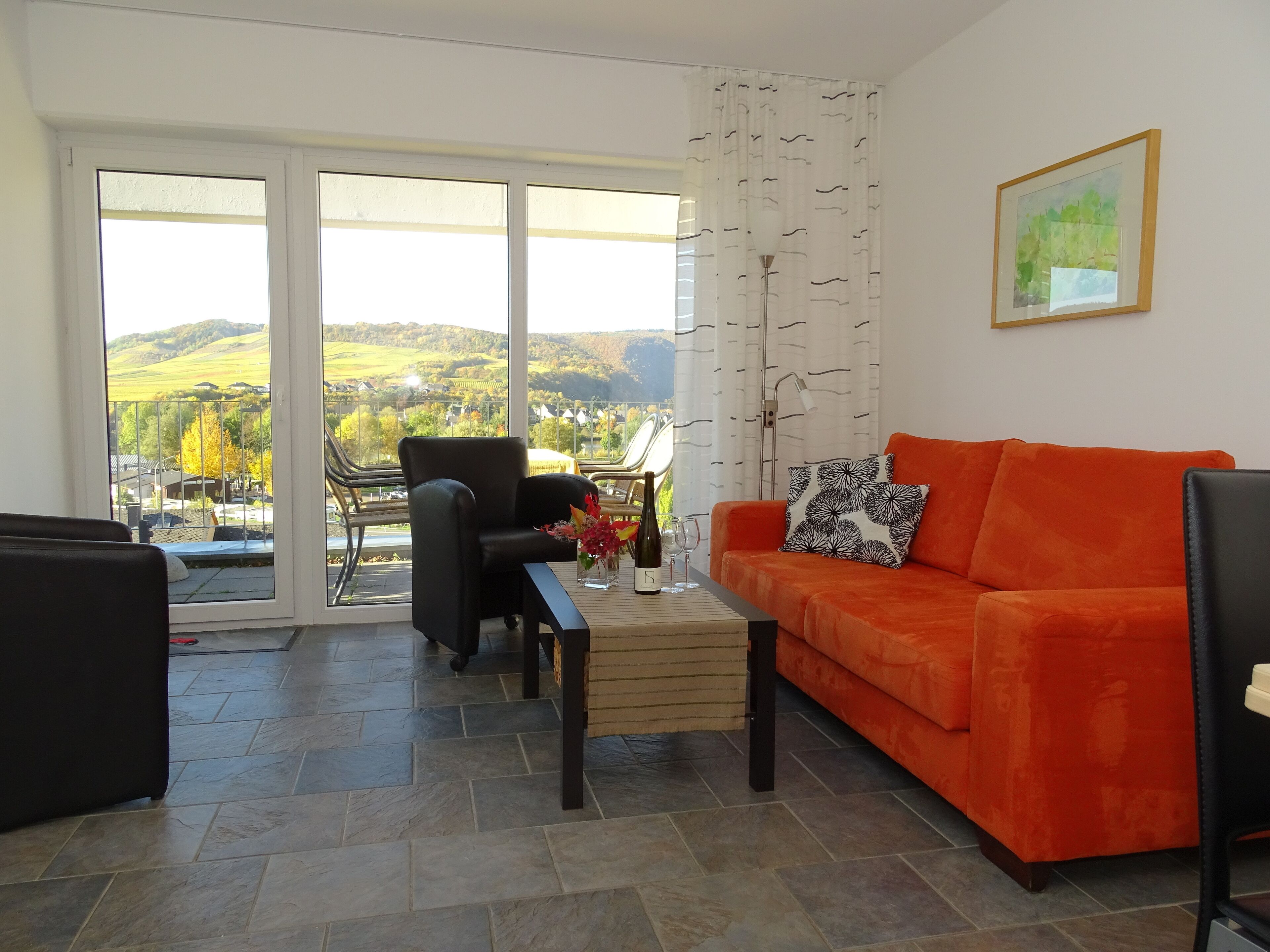 Fantastic view of the Moselle valley, Moselle vacation at the Stefanie Vornhecke winery