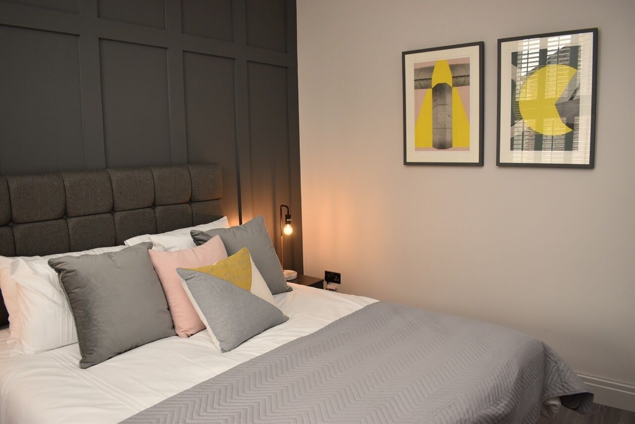 A very large, stylish apartment with interior design at its core.