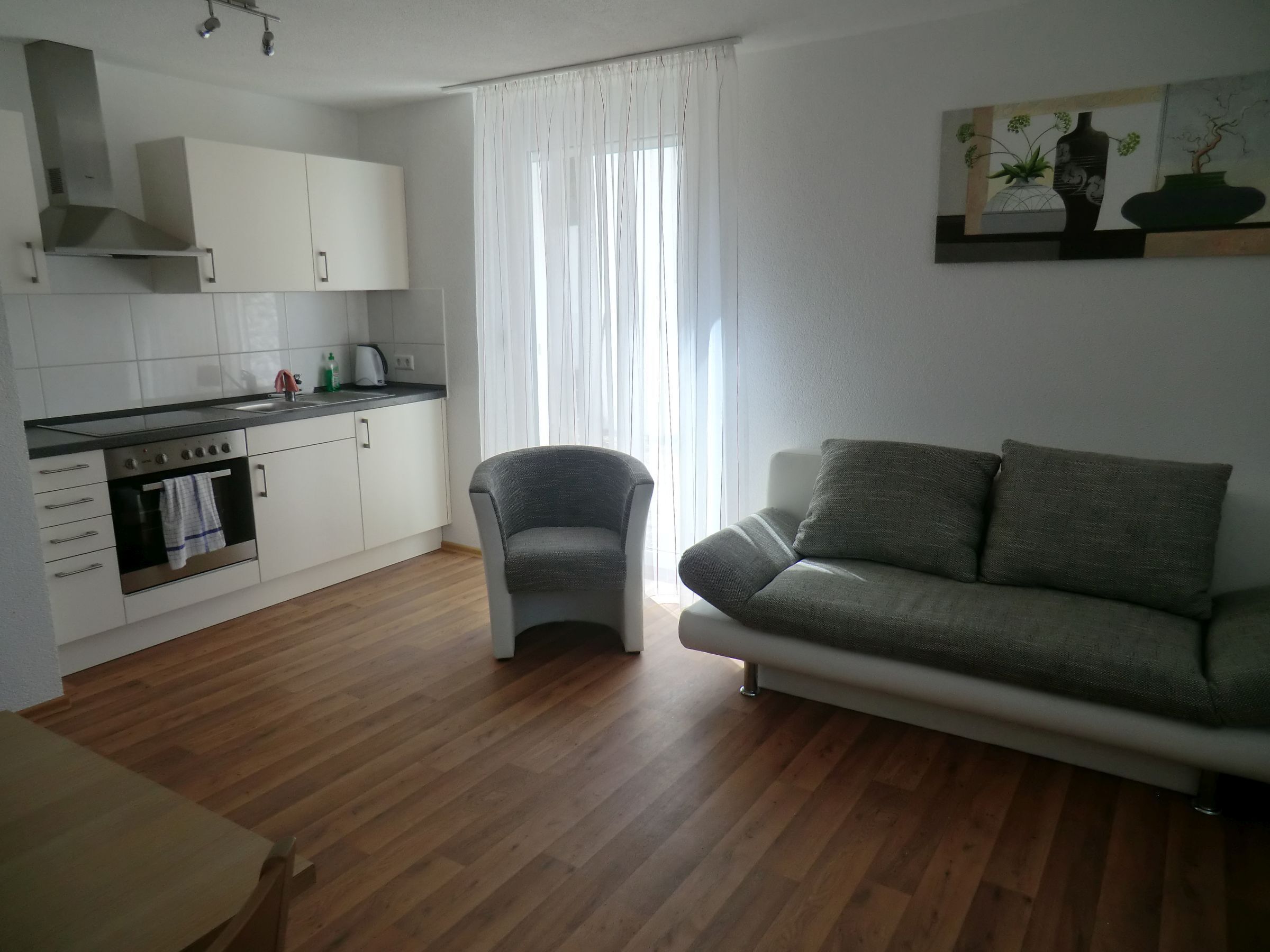 Ferienwohnung, 60qm, Terrasse, 2 Schlafzimmer, max. 5 Personen