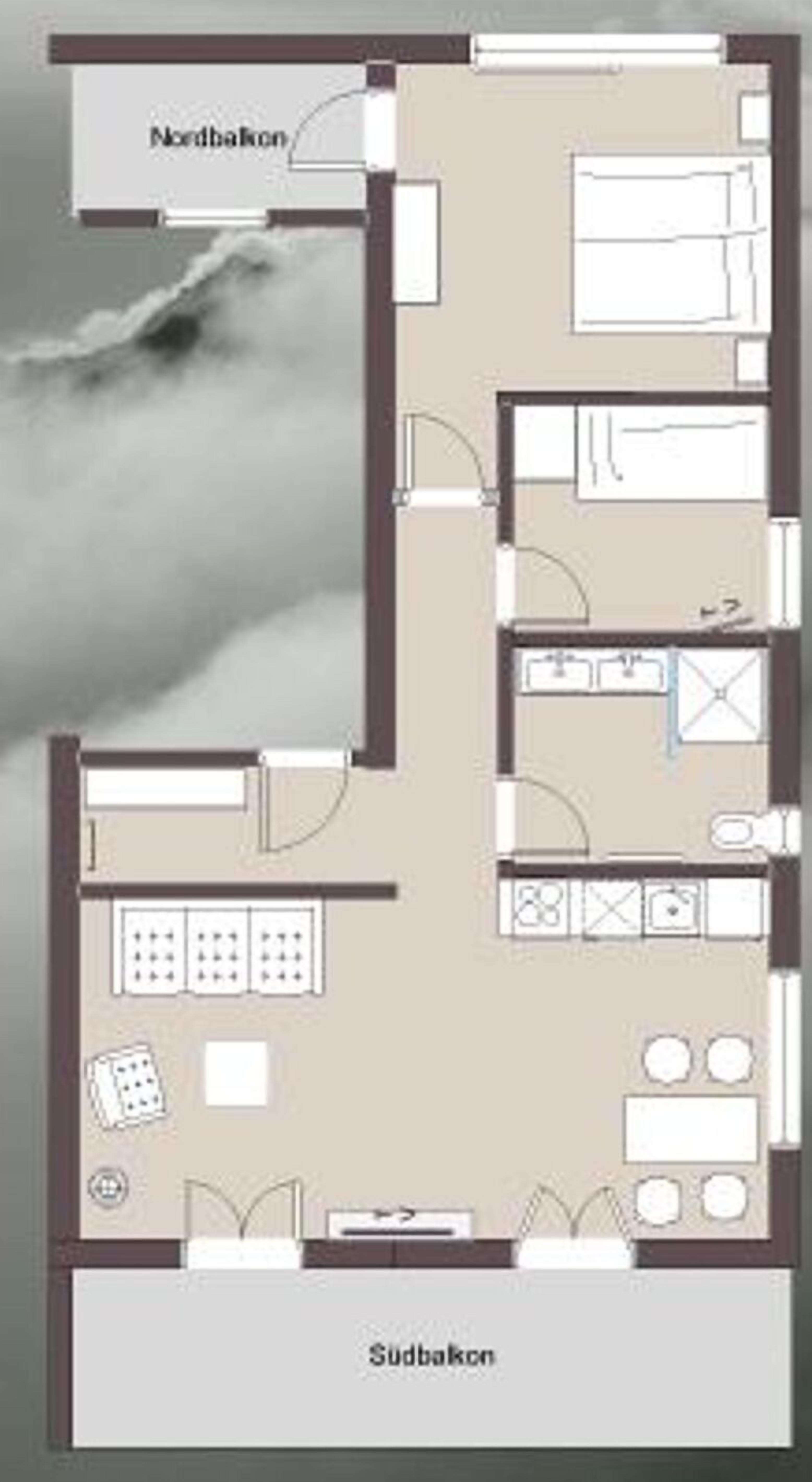 ApARTment 8 - 2 bedrooms, south & north balcony - WalserART