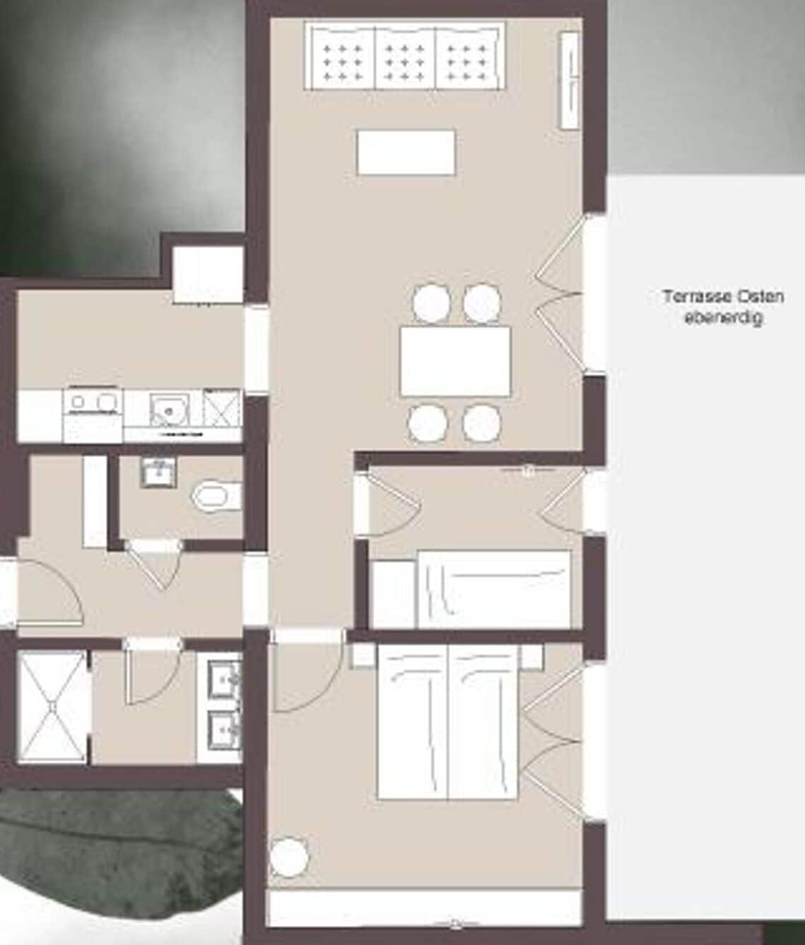 ApARTment 1 - 2 bedrooms, east terrace - WalserART