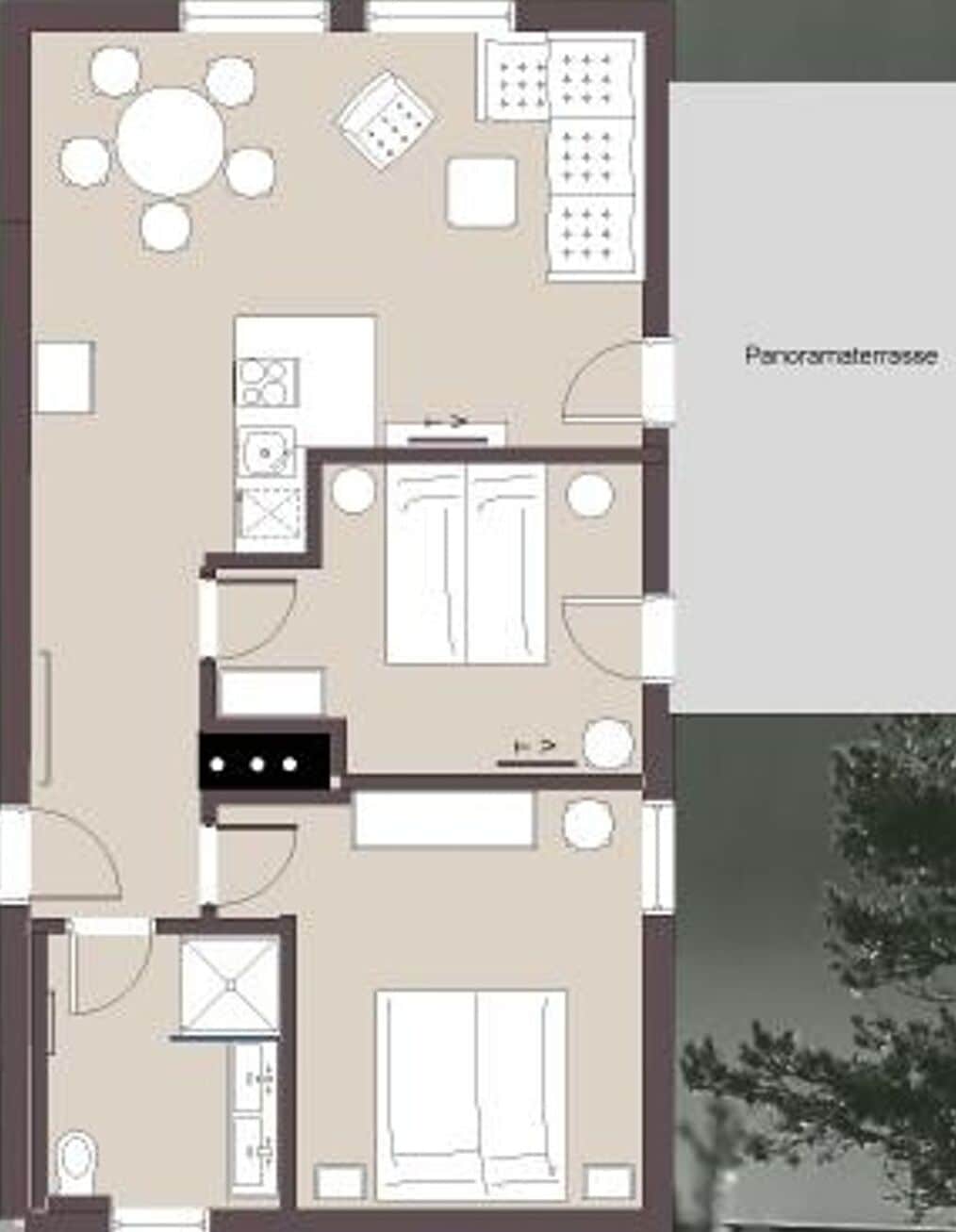 ApARTment 9 - 2 bedrooms, 360 ° terrace - WalserART