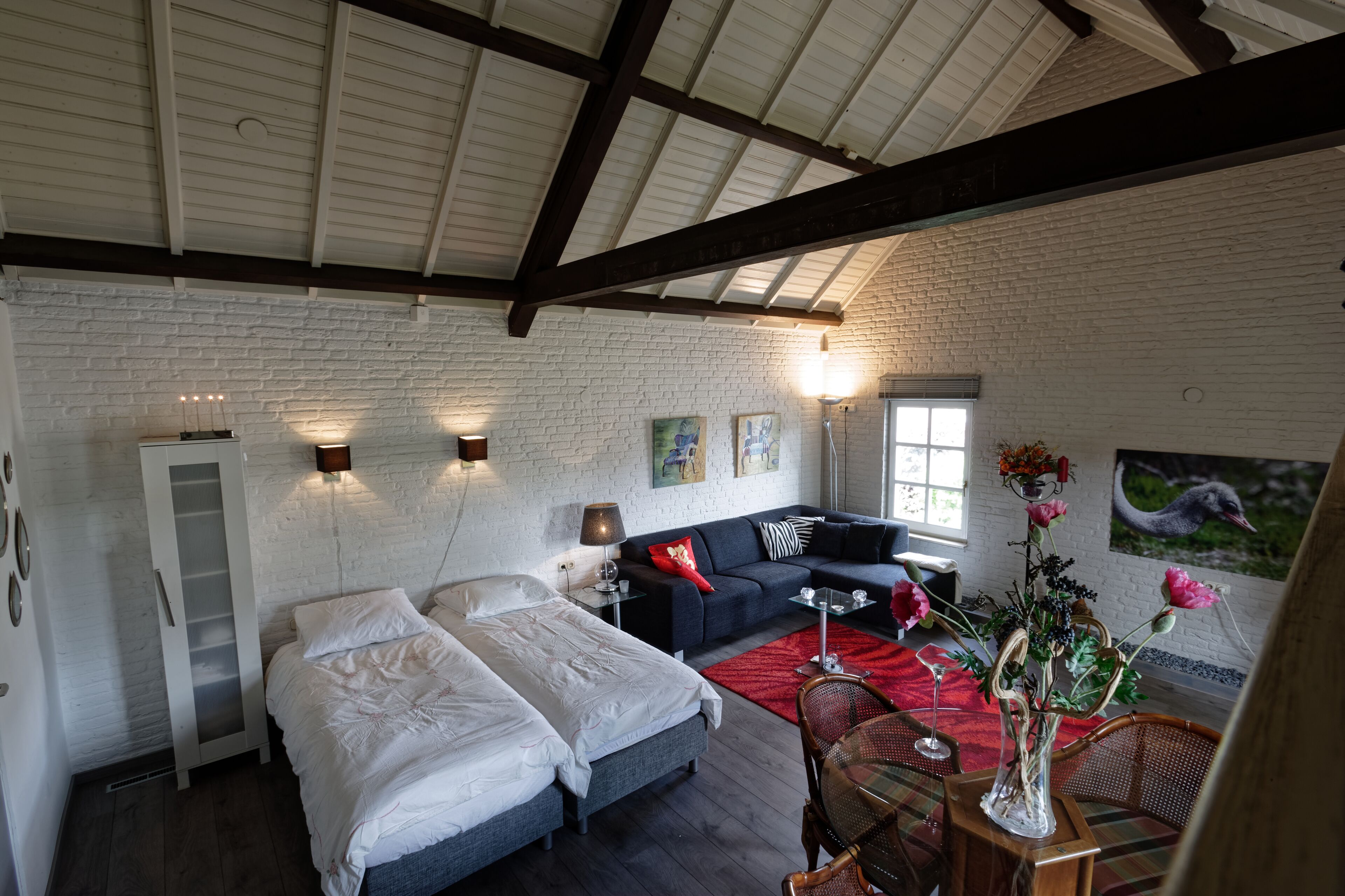 Space for rent with private entrance, living space and bathroom.