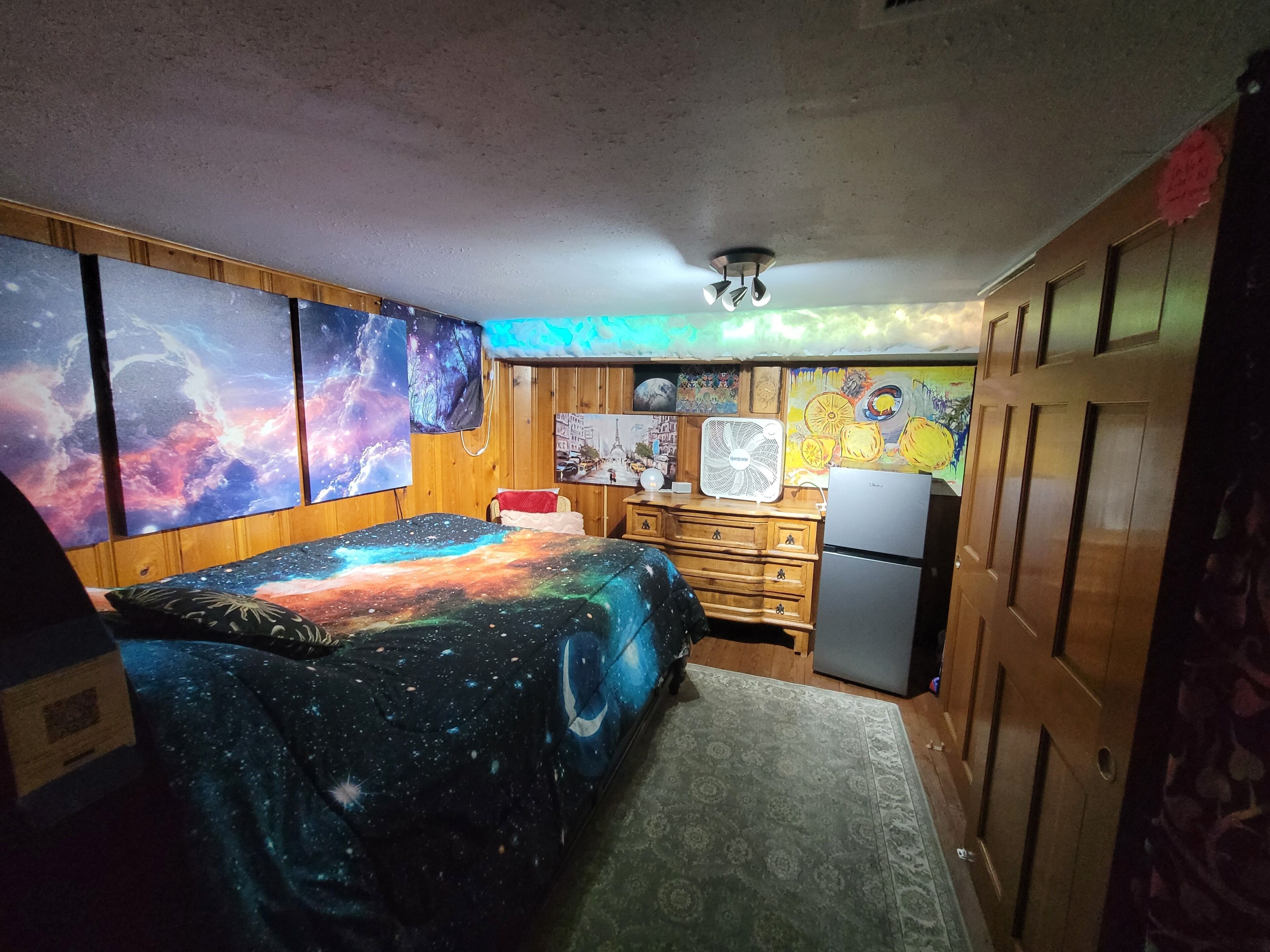 Artistic, clean Lg Basement Studio W/ 24hr Hottub & Lg private yard. City Oasis.