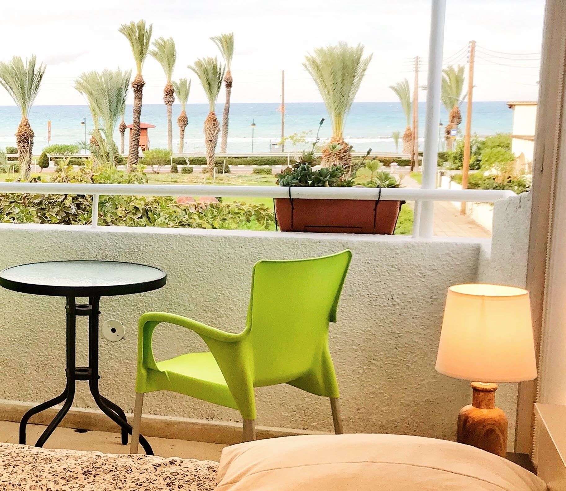 100m from the sea. Front patio and back garden/veranda