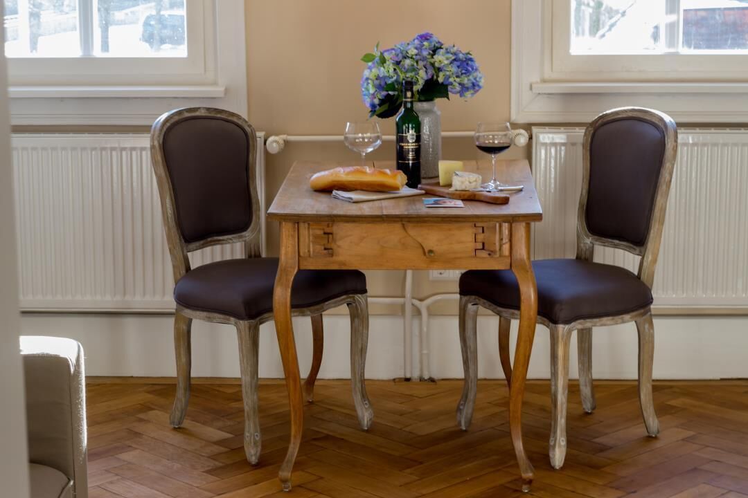 Apartment Schlossblick with a fantastic view of the historic Langenburg Castle in an old half-timbered building.