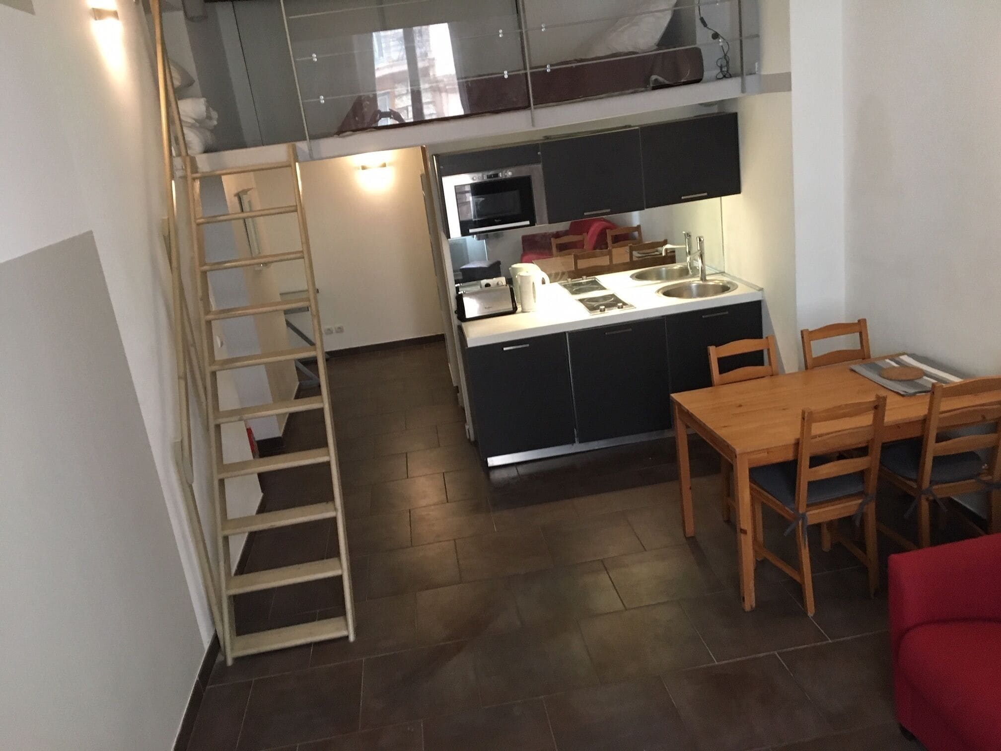 Studio with mezzanine, for 2 or 4 people