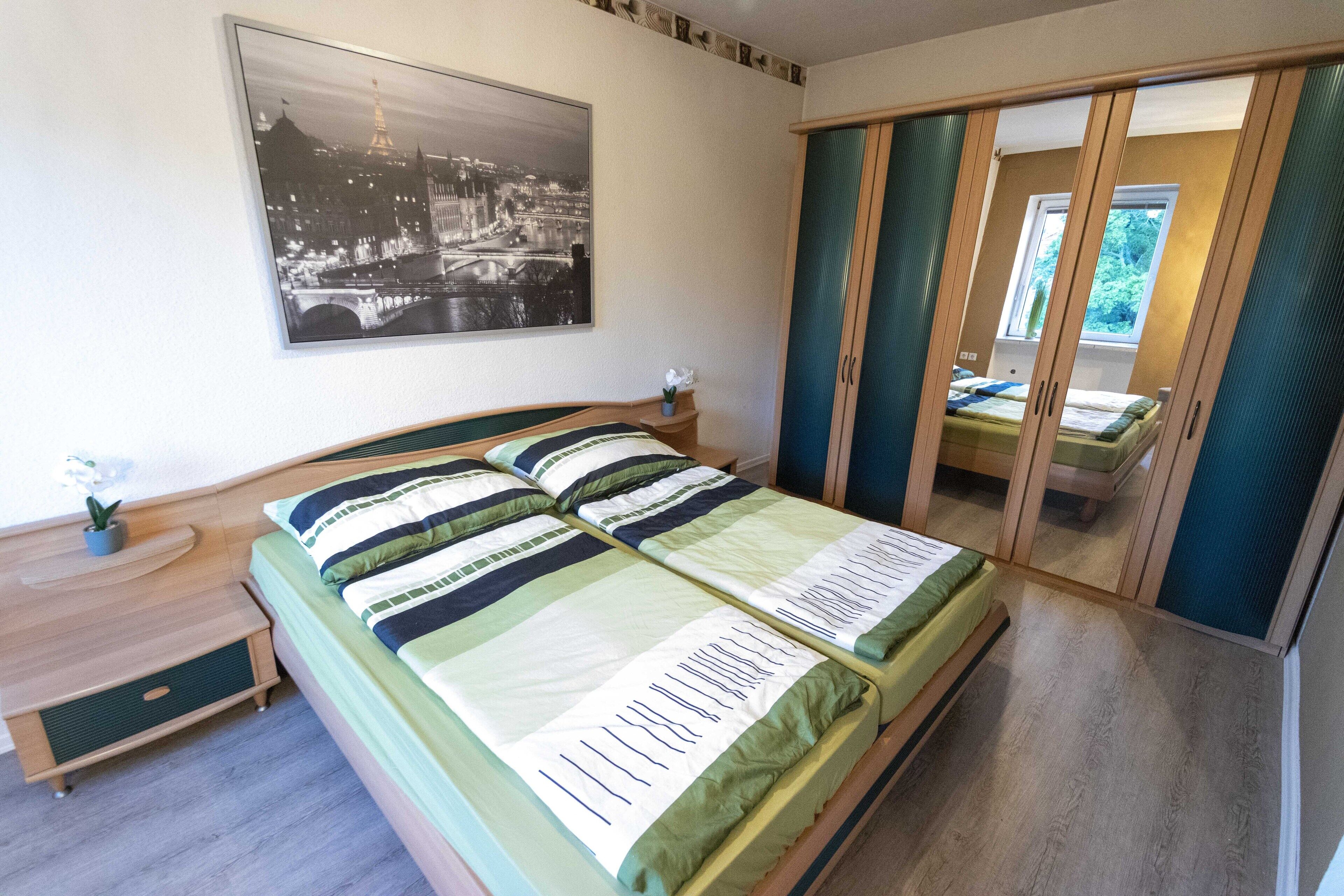 Apartment with bedroom and sofa bed in the living room