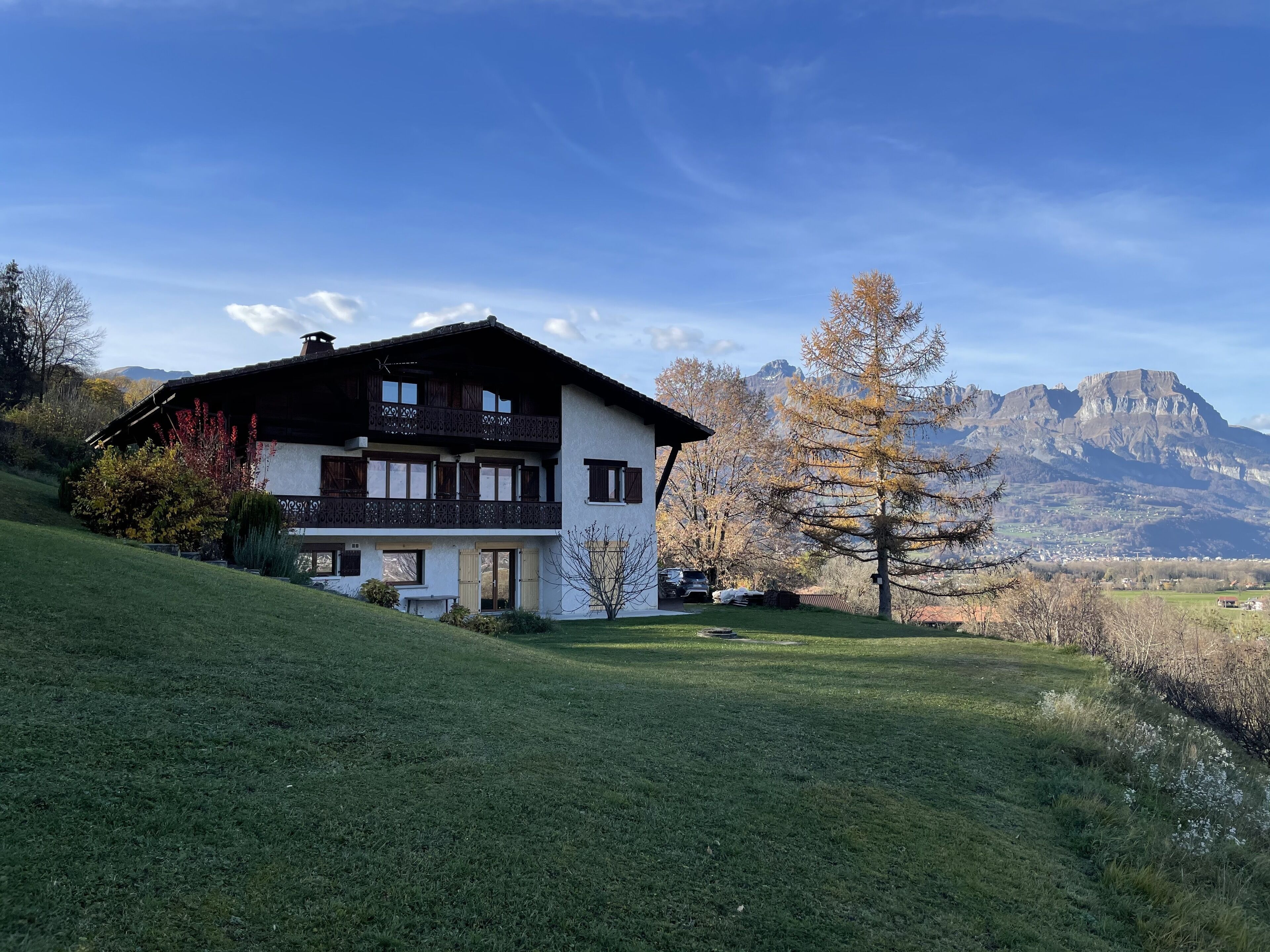 One-bedroom apartment in a chalet in Domancy, terrace with Mont Blanc view