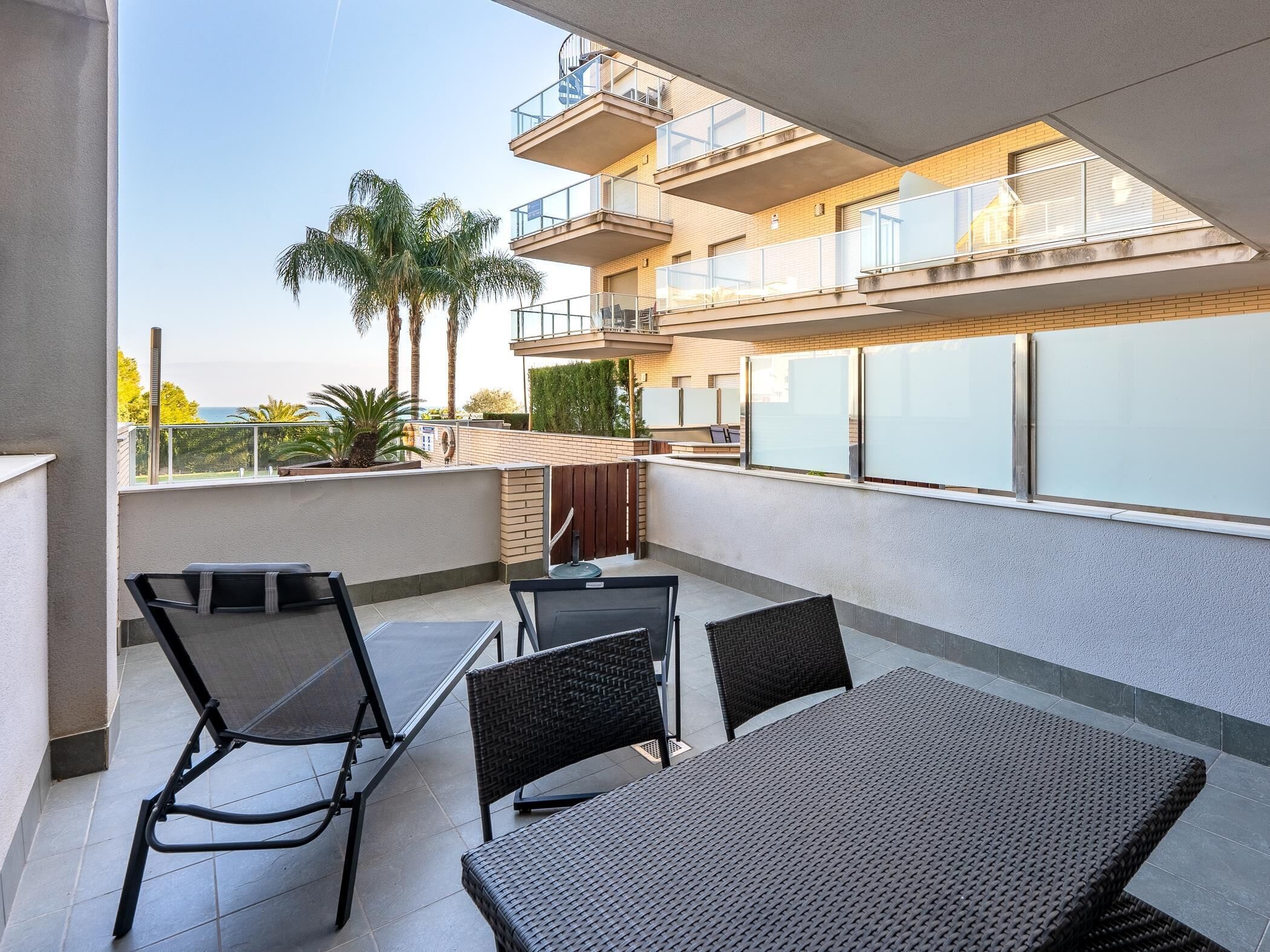 Ground floor with private terrace, pool and parking