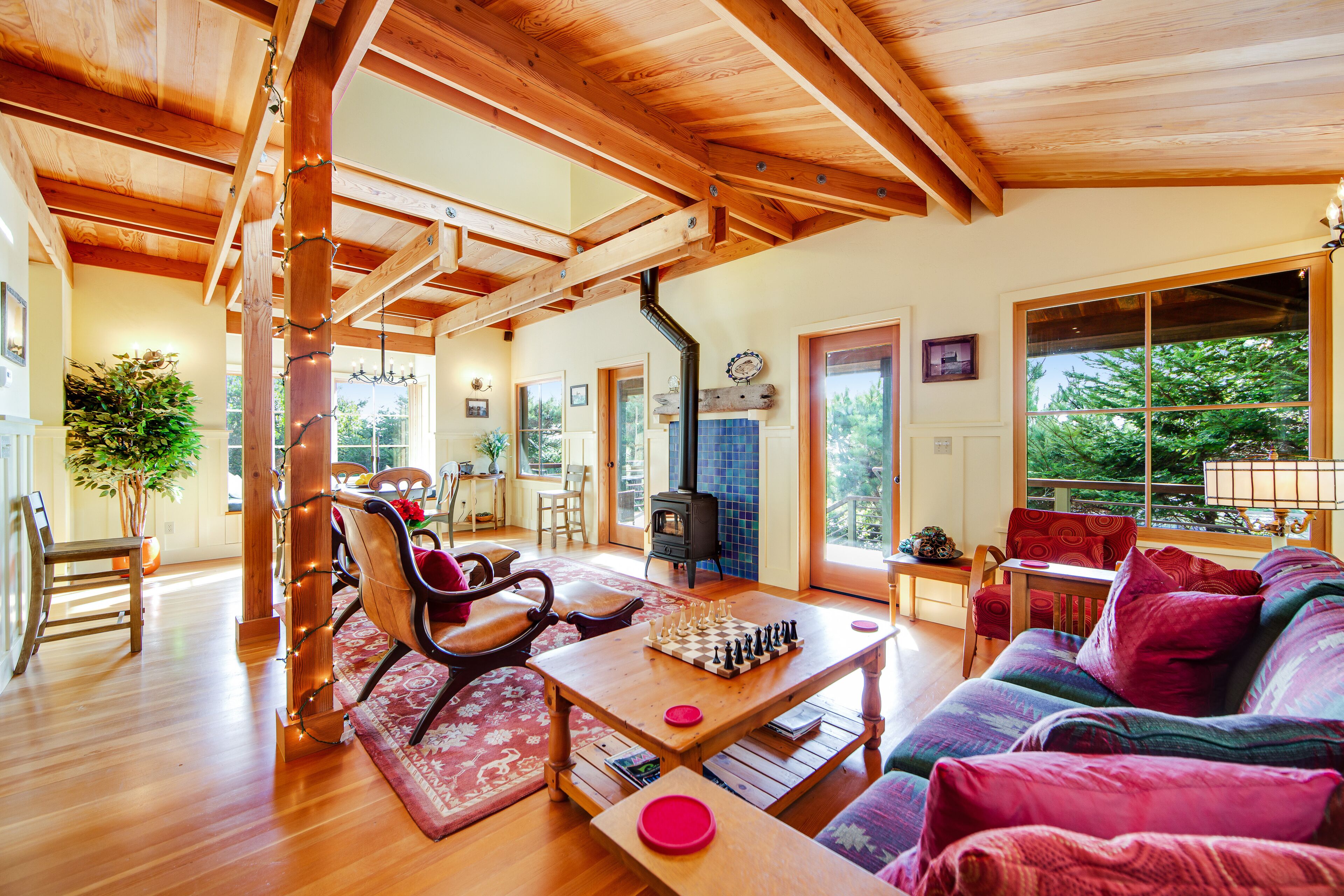 Unique coastal retreat boasting ocean views, spacious deck, lofted layout & WiFi