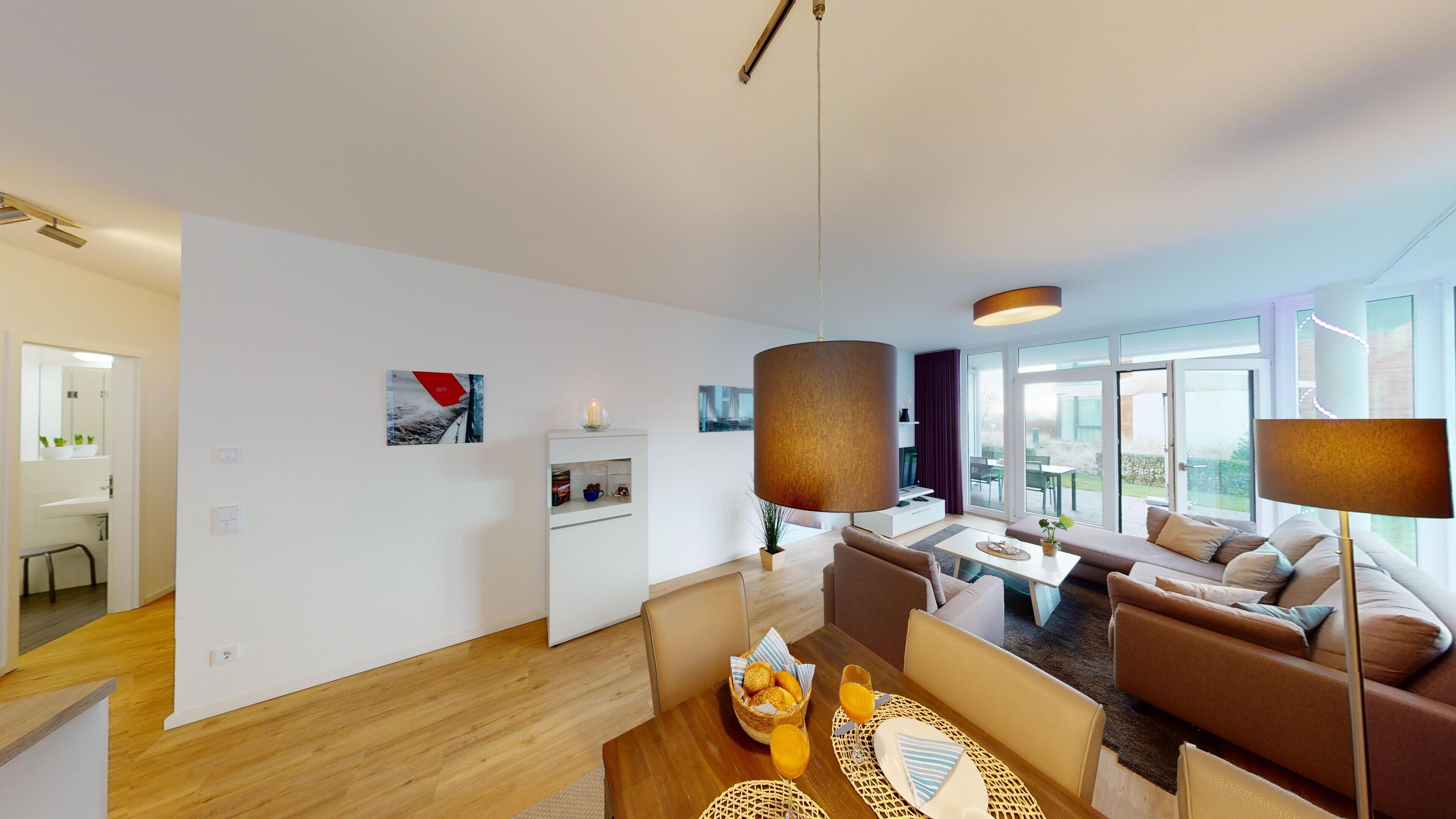 Modern holiday apartment with a terrace directly on the Baltic Sea