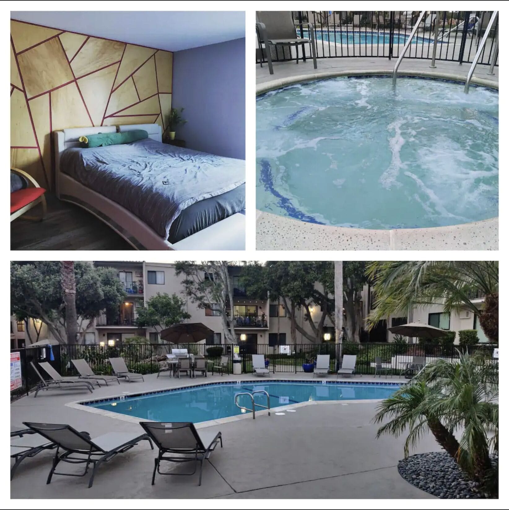 Spacious (950+sqft) 2BR (King Bed) / 2 Bathroom with Pool, Jacuzzi and AC