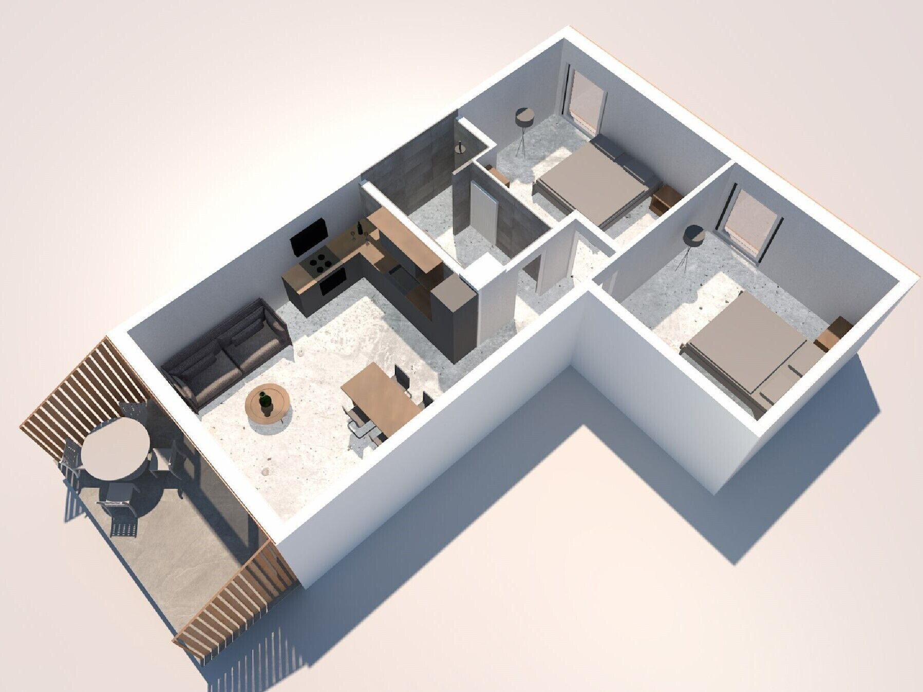 2 Spätburgunder, 61qm, Balkon, 2 Schlafzimmer, Max. 4 Personen