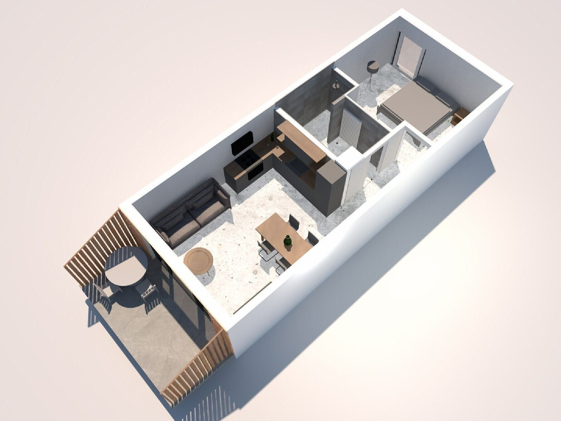 4 Grauburgunder, 42qm, Balkon, 1 Schlafzimmer, Max. 2 Personen