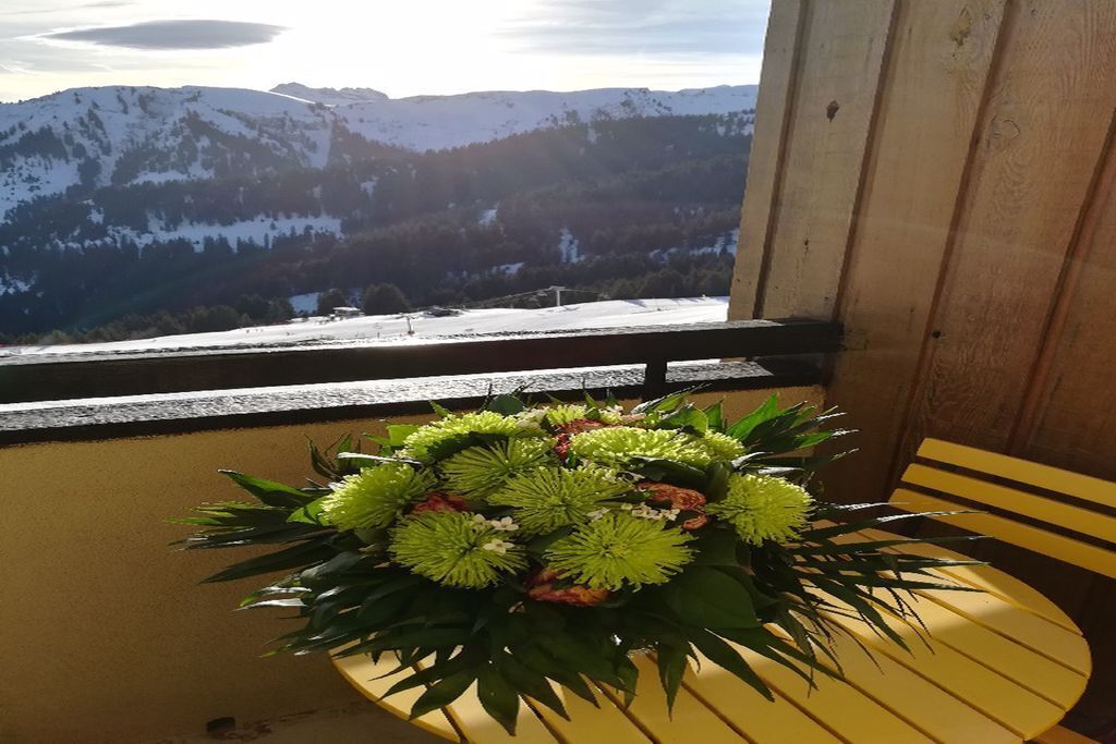 Accommodation with a view of the Tête des Saix: bedroom, living room and cabin area for 6