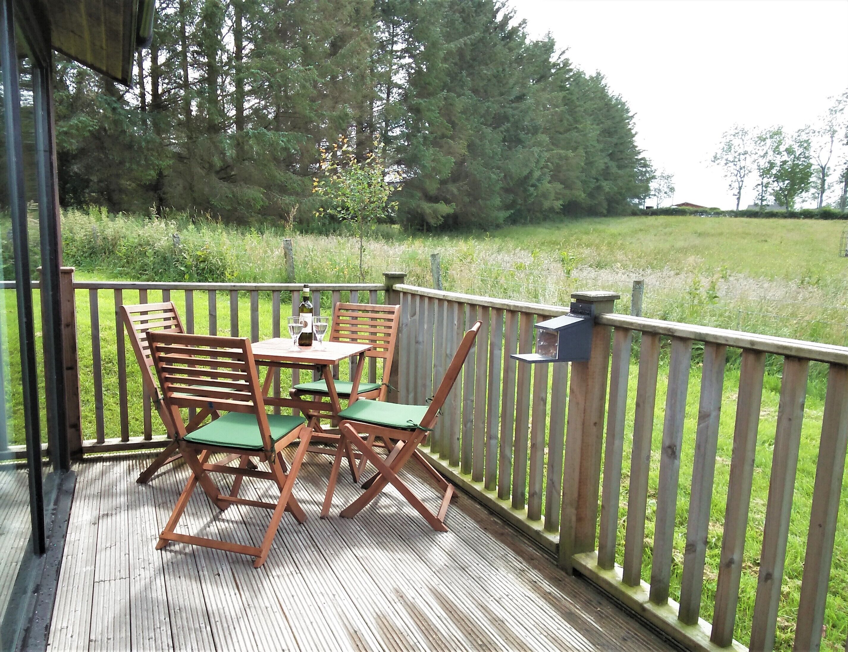 Lake District  lodge near Greystoke with woodburner, open views and stream.