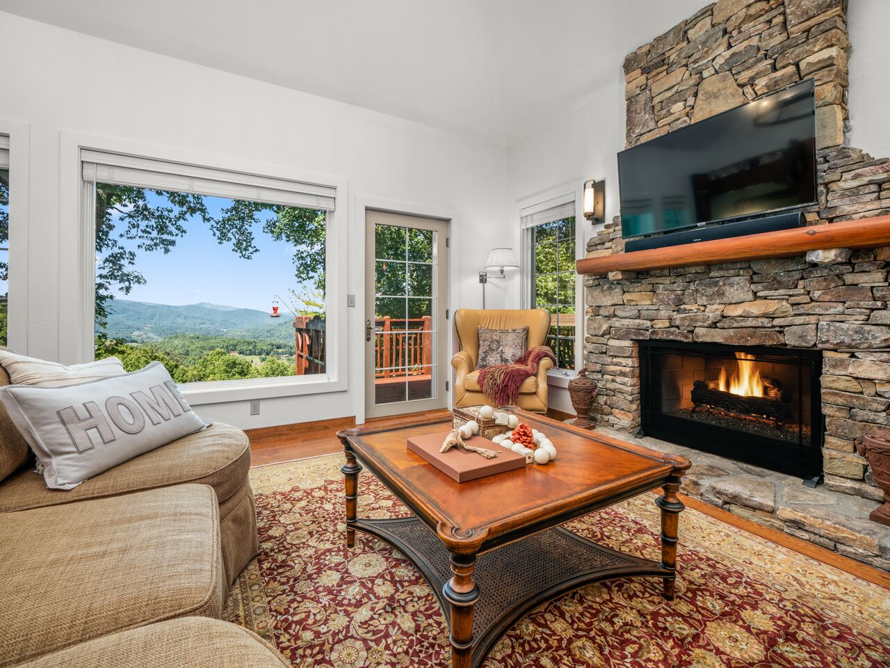 Exquisite views from this Mountain Air home near Asheville, Mt. Mitchell & more.