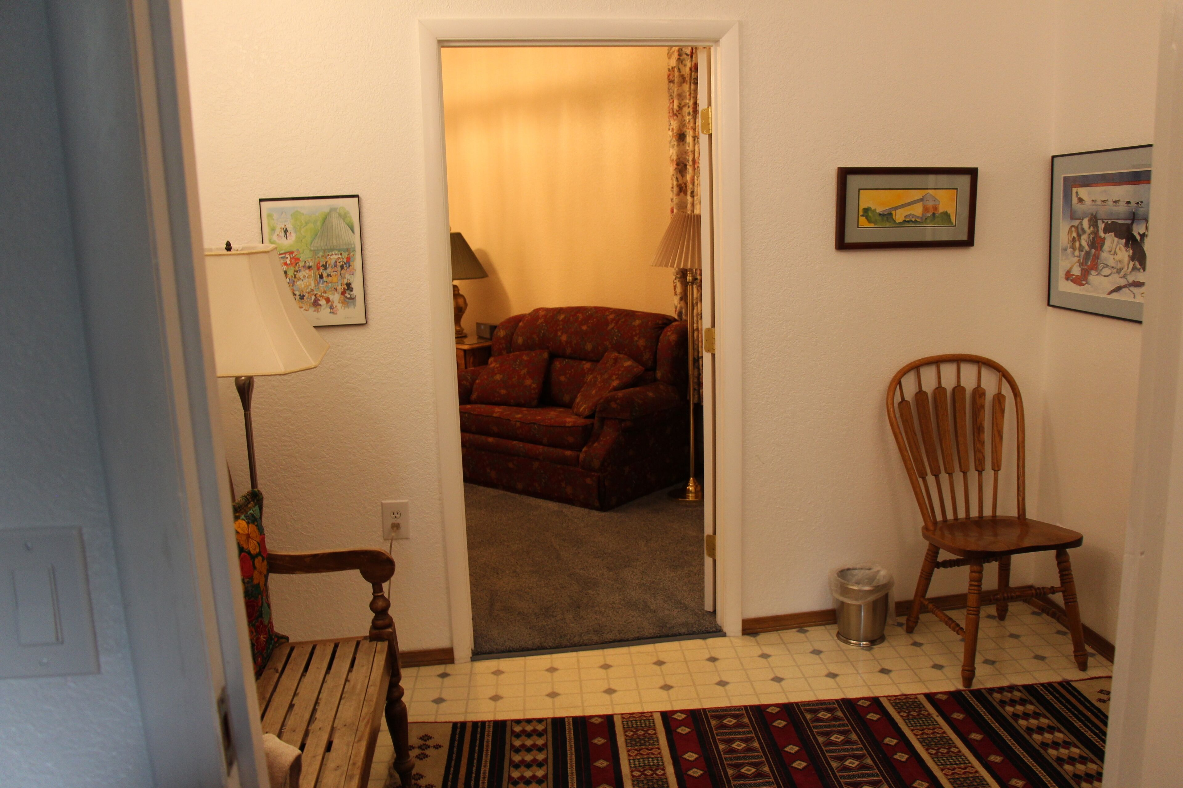 Beautiful bedroom with king bed and large tiled shower (Room 5)