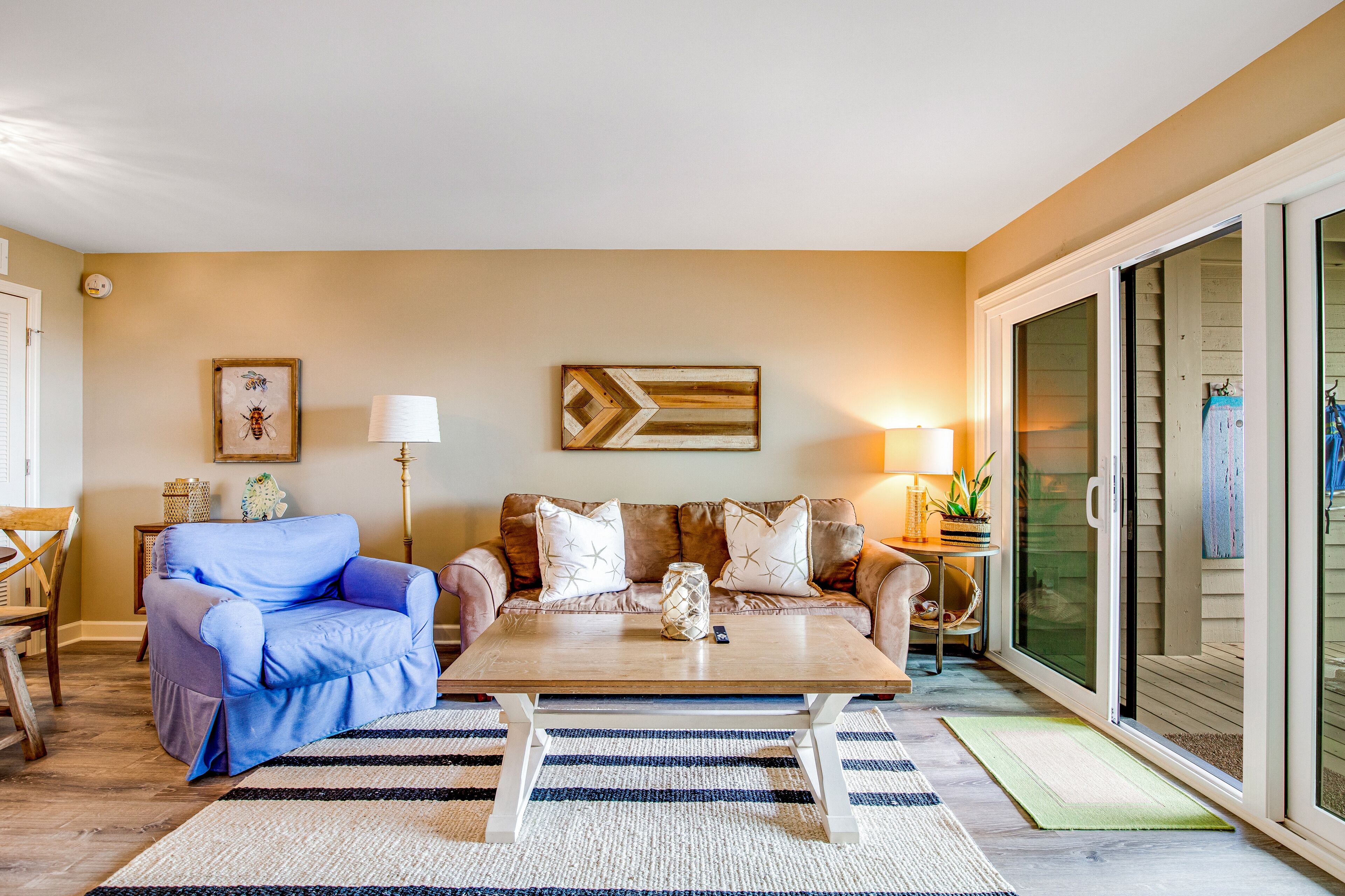 Oceanfront condo mere steps from the sand with pool, patio & central AC