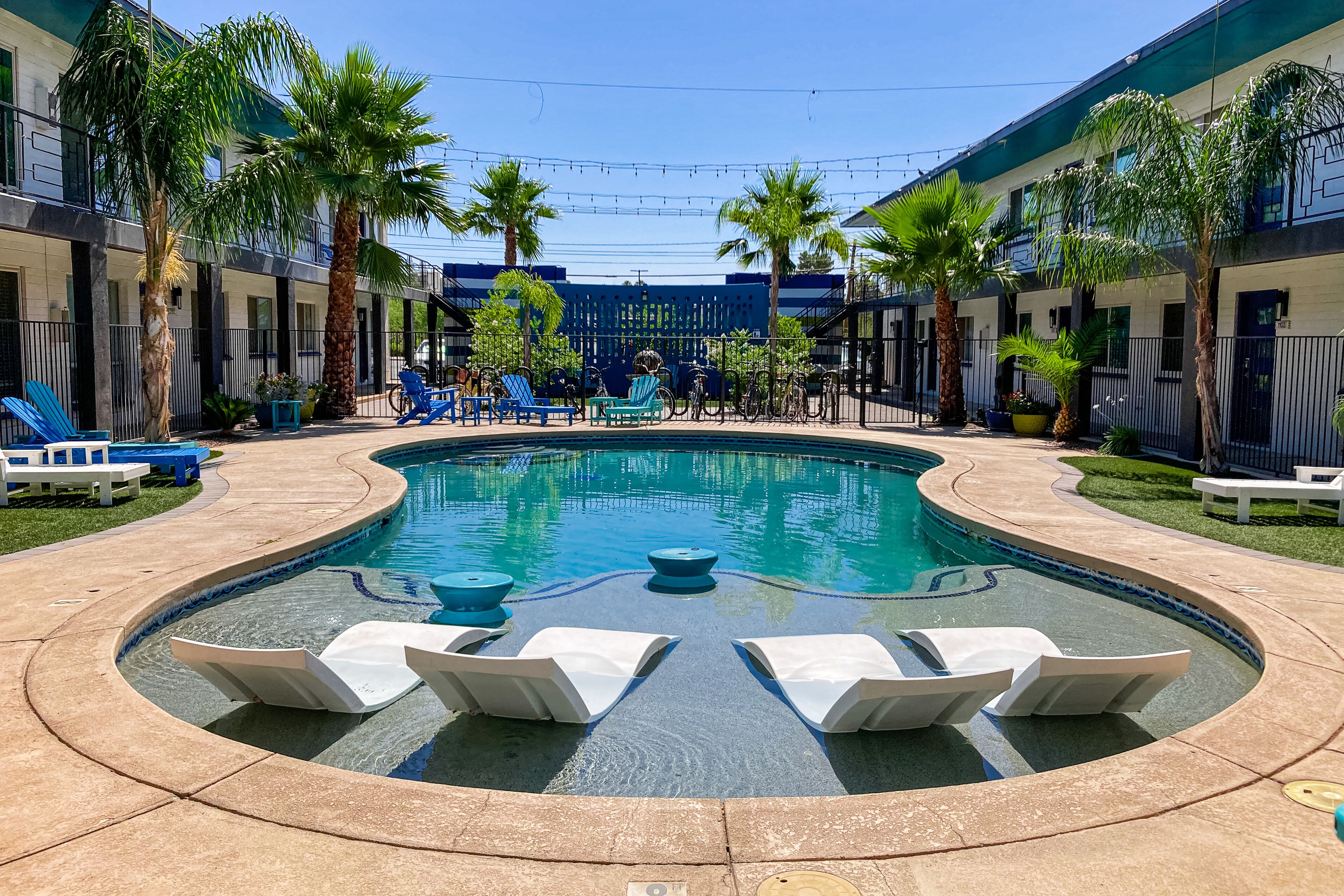 Stylish dog-friendly getaway near downtown with pool, central AC, and fast WiFi