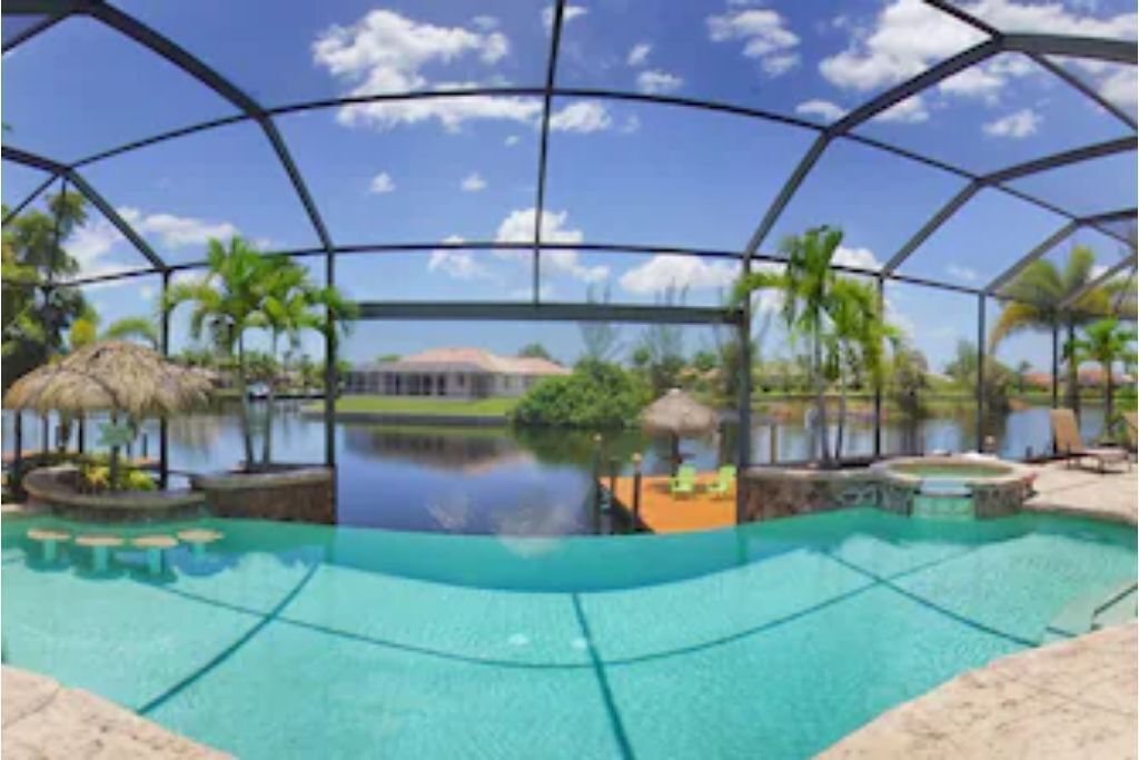 Luxury vacation home with infinity pool and large dock