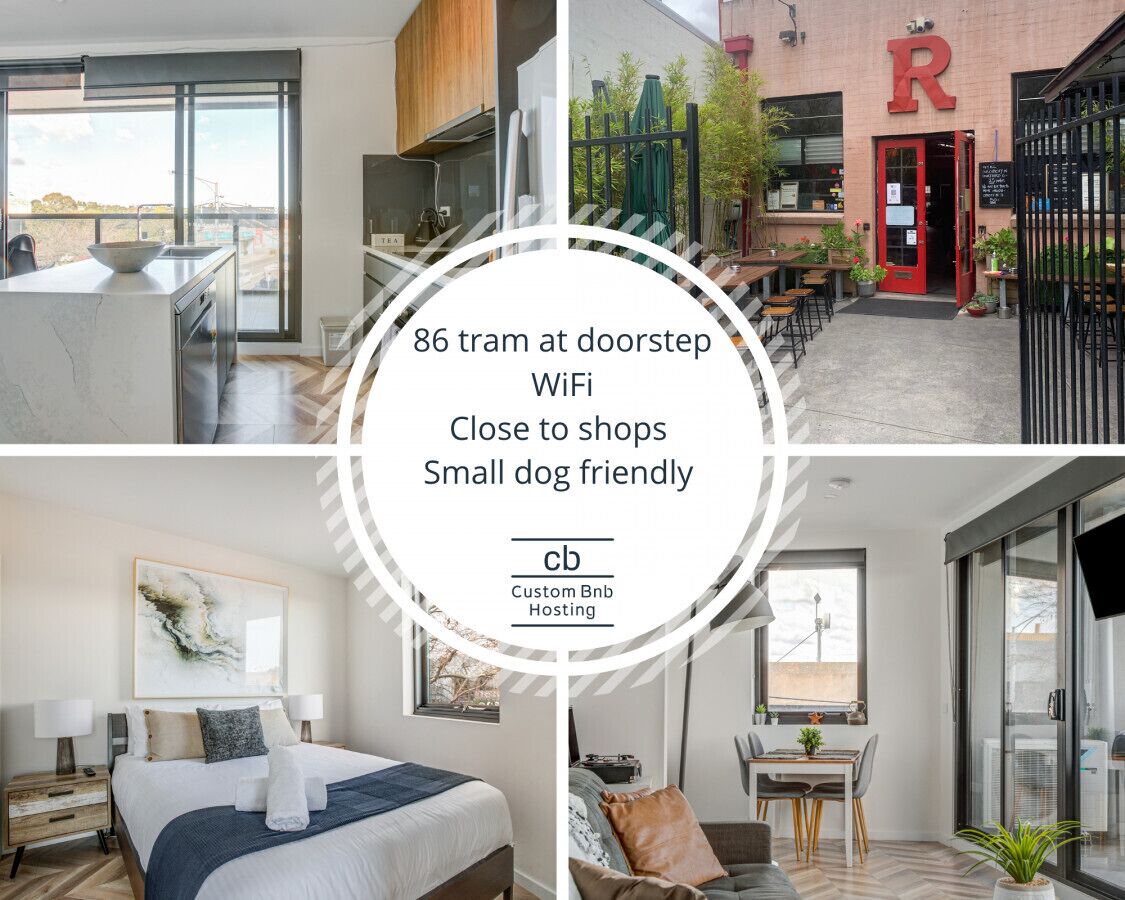201/131 Plenty Rd, Preston  · Contemporary Apt, cafes, wifi, trams & parking