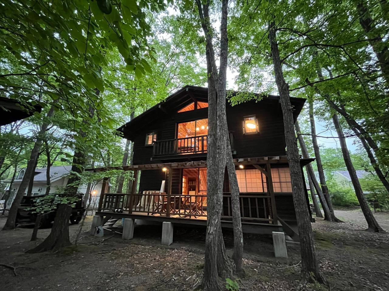 Pets, BBQs, bonfires OK! Large log house with fireplace