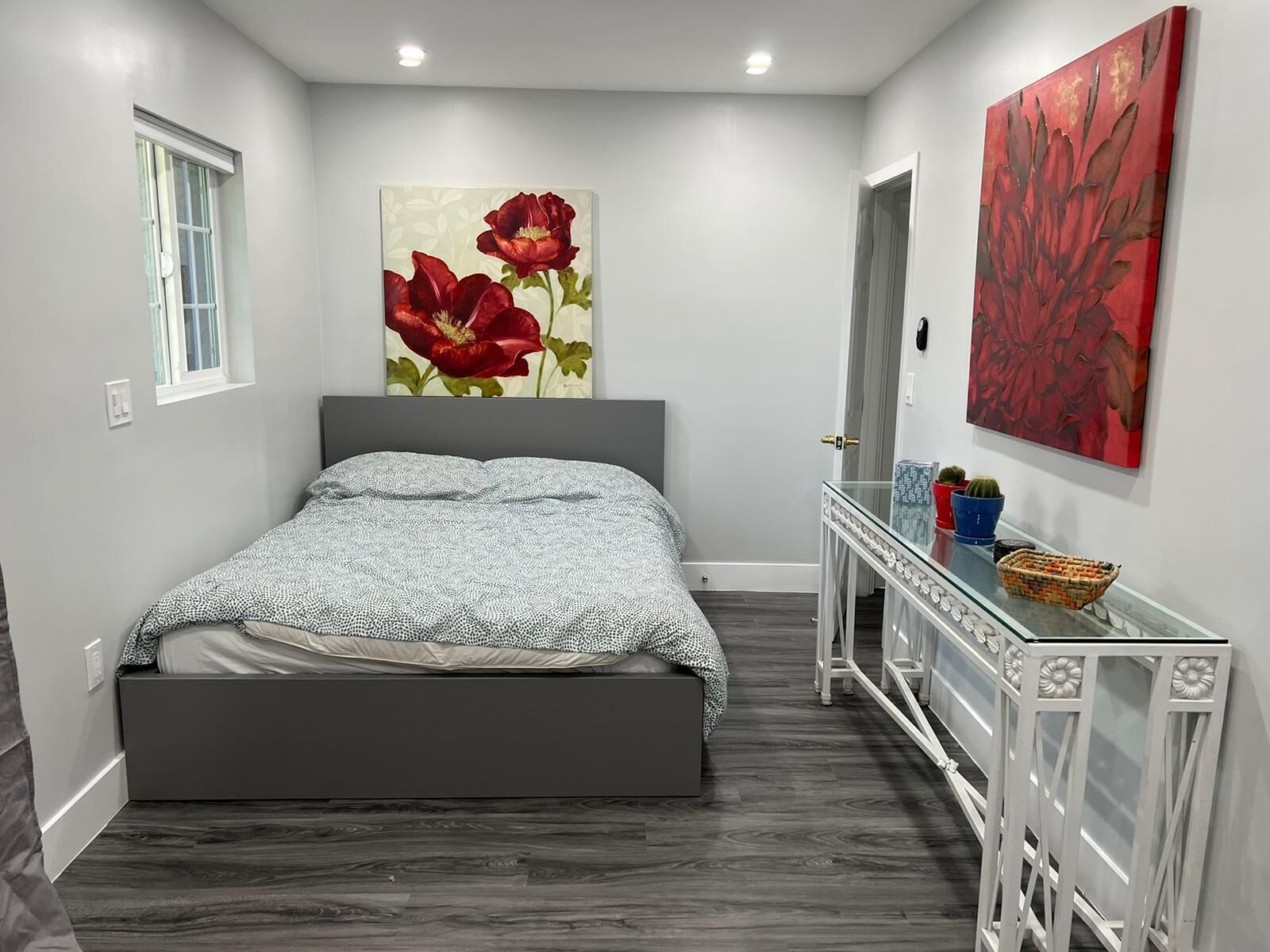 Separate entrance guest room next to a farm
