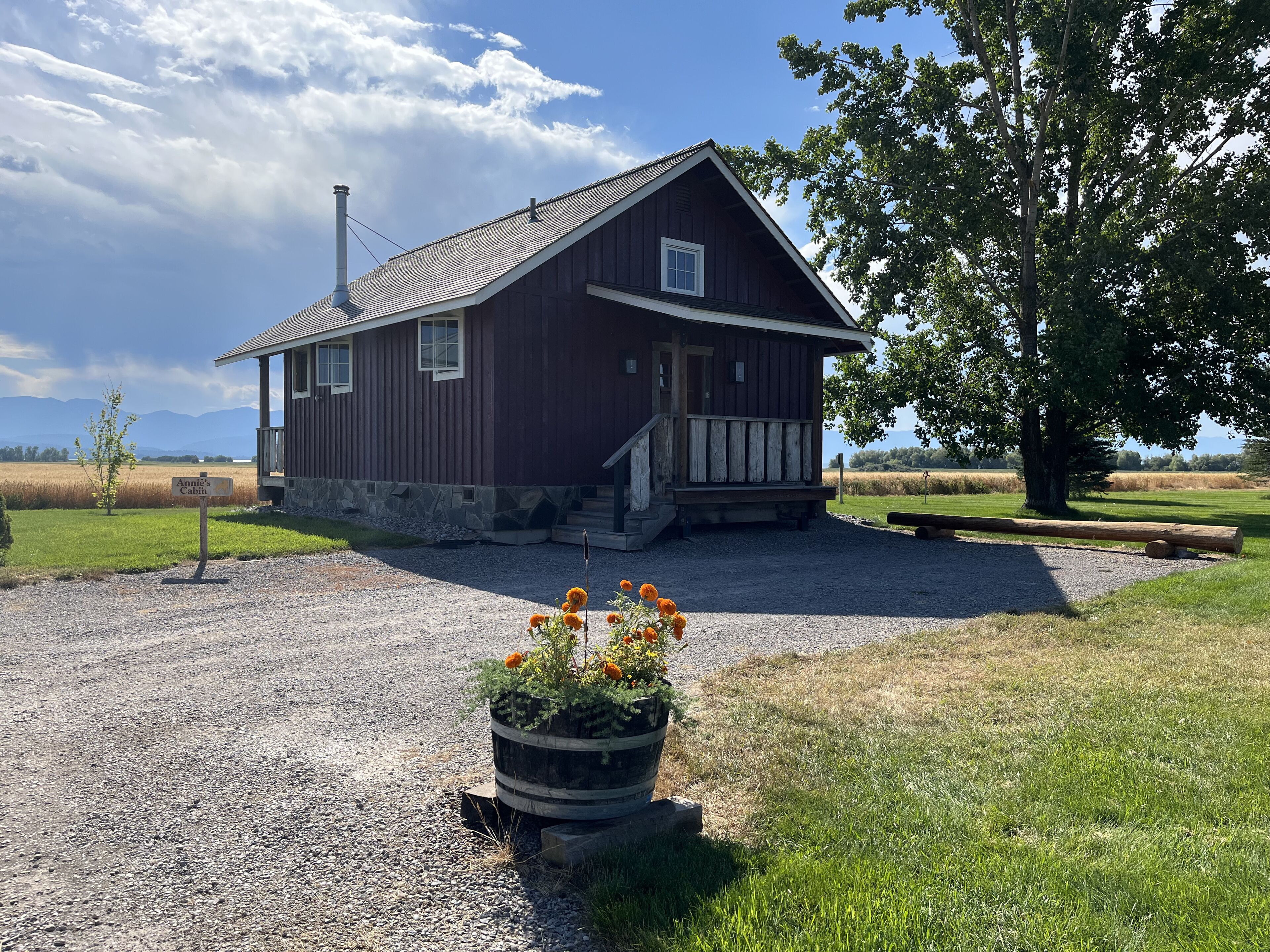 New Cabin on a 300 acre farm with Spectacular views of Flathead Lake  