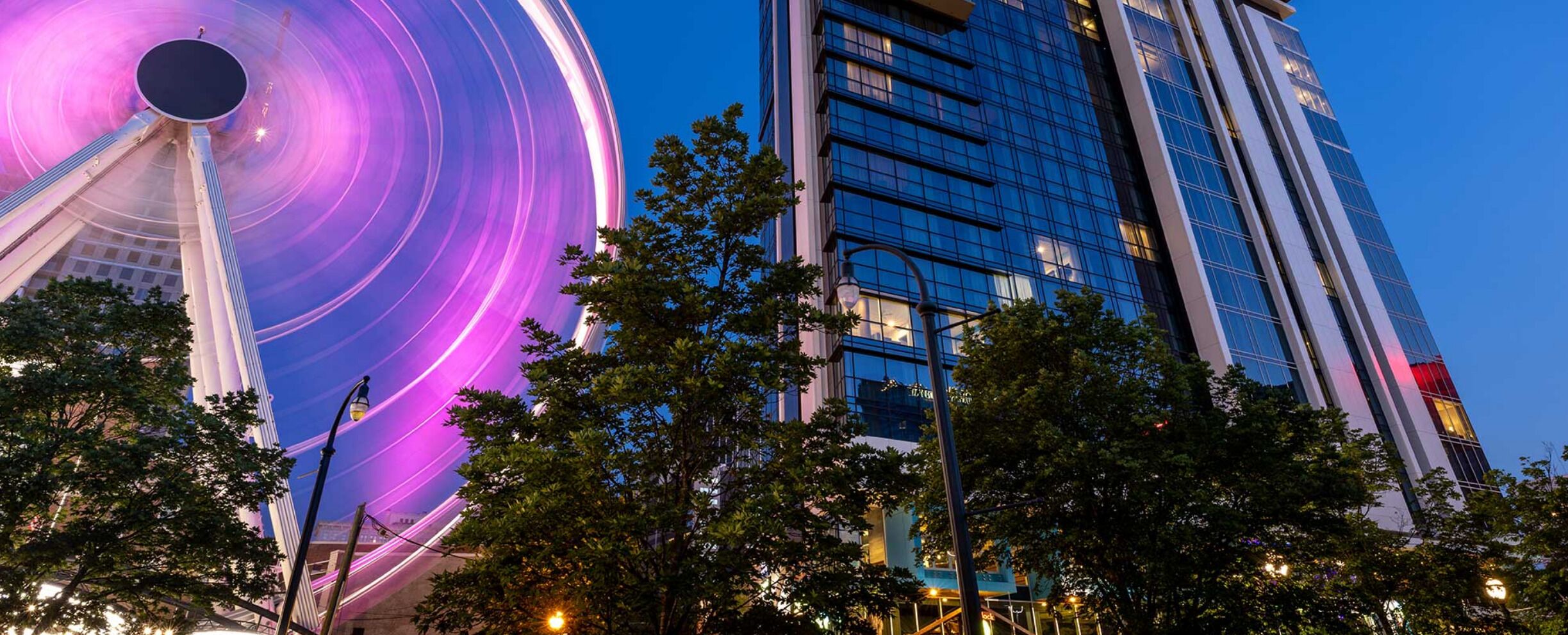 Downtown Atlanta right next to SkyView Observation Wheel!