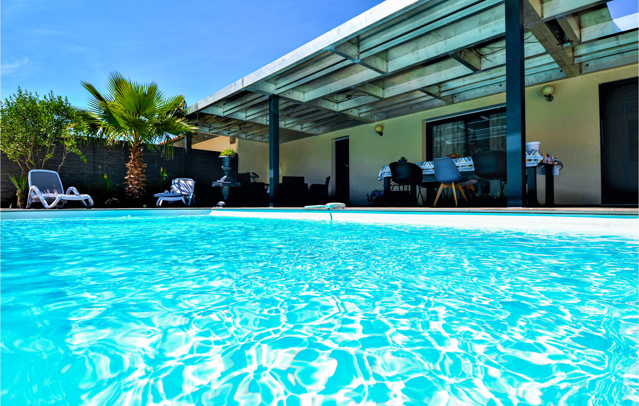 Beautiful home in St Victor la Coste with 4 Bedrooms, Private swimming pool and Outdoor swimming pool
