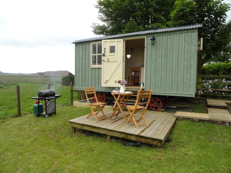 Romantic Shepherds Hut with countryside views 